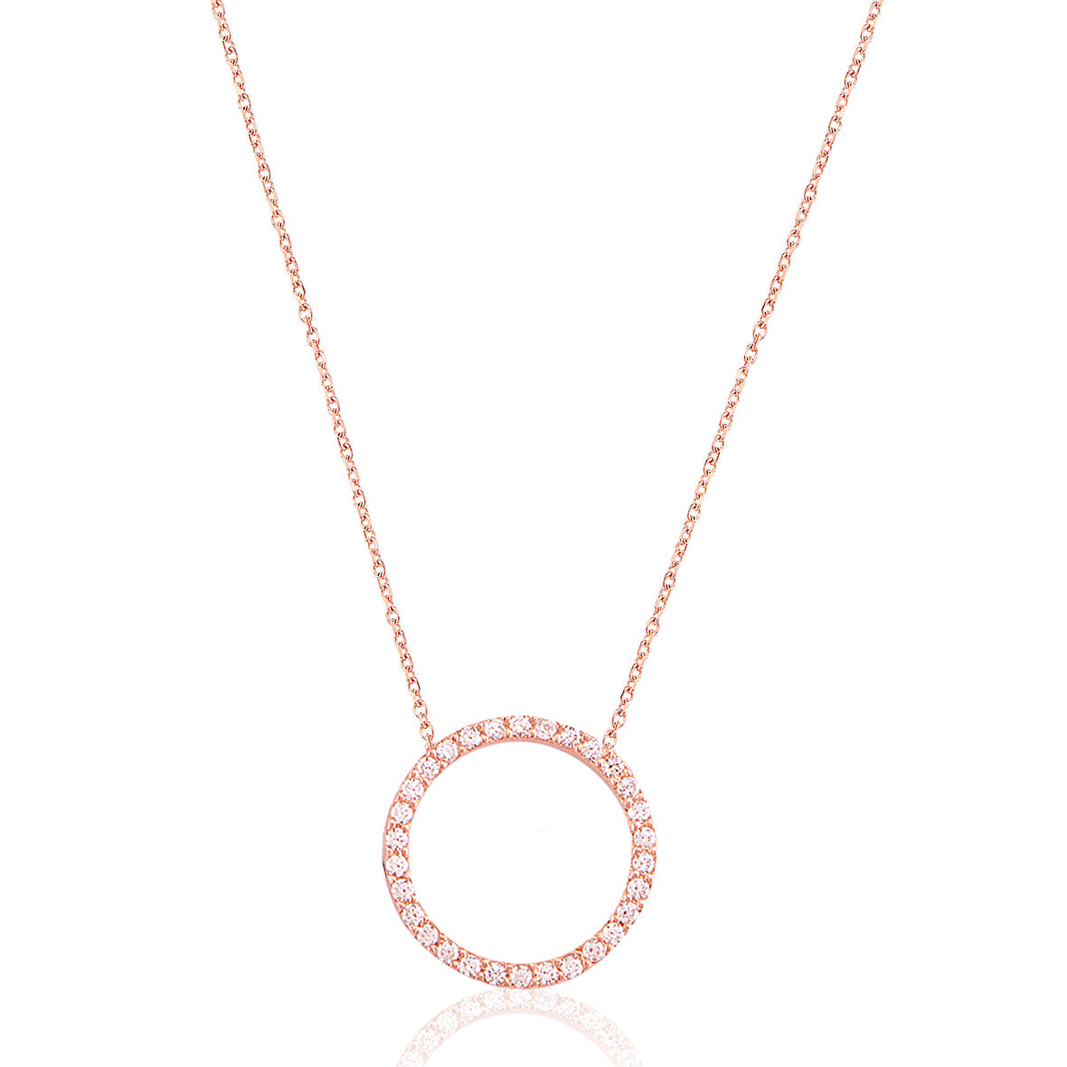 EMILIANO JEWELLERY 925 AYAR ZİRKON TAŞLI YUVARLAK KOLYE