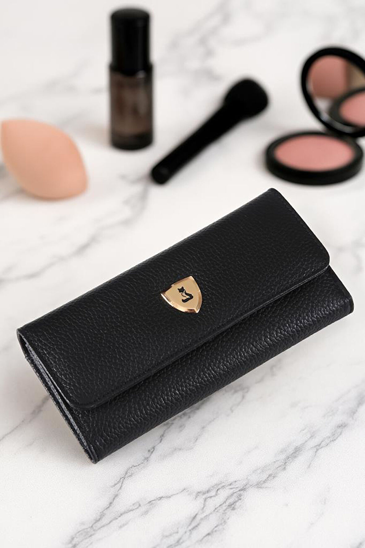 FOXER Alya Hakiki Deri Gold Detaylı Kadın Kartlık ve Cüzdan 