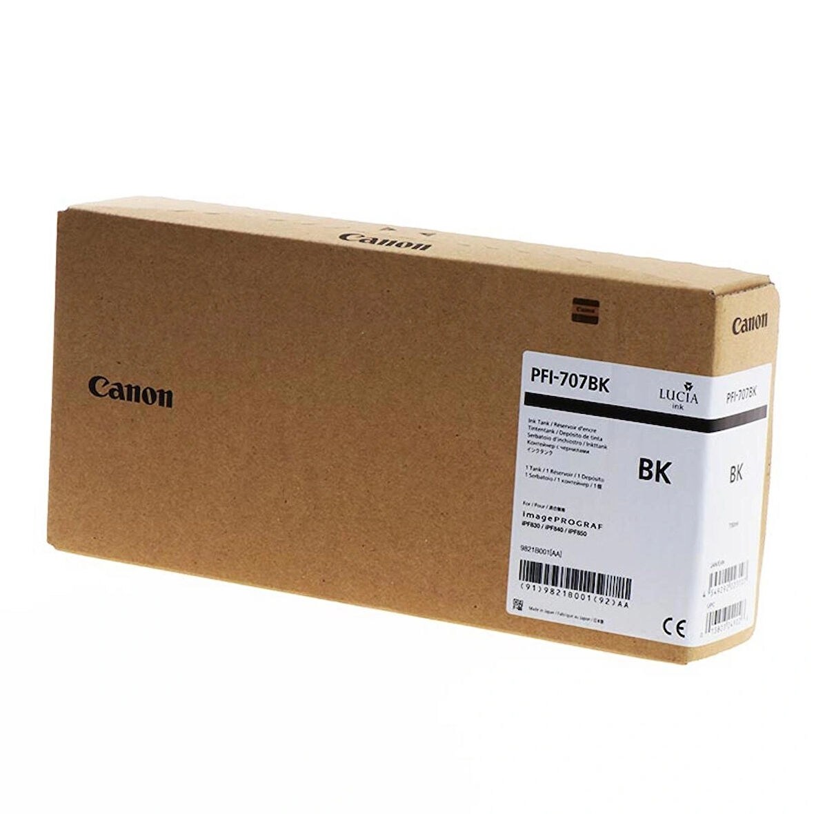 Plotter Sarf® Canon PFI-707 BK (Photo Black) Fotoğraf Siyahı Plotter Orijinal Mürekkep Kartuş 700 ml. (9821B001)