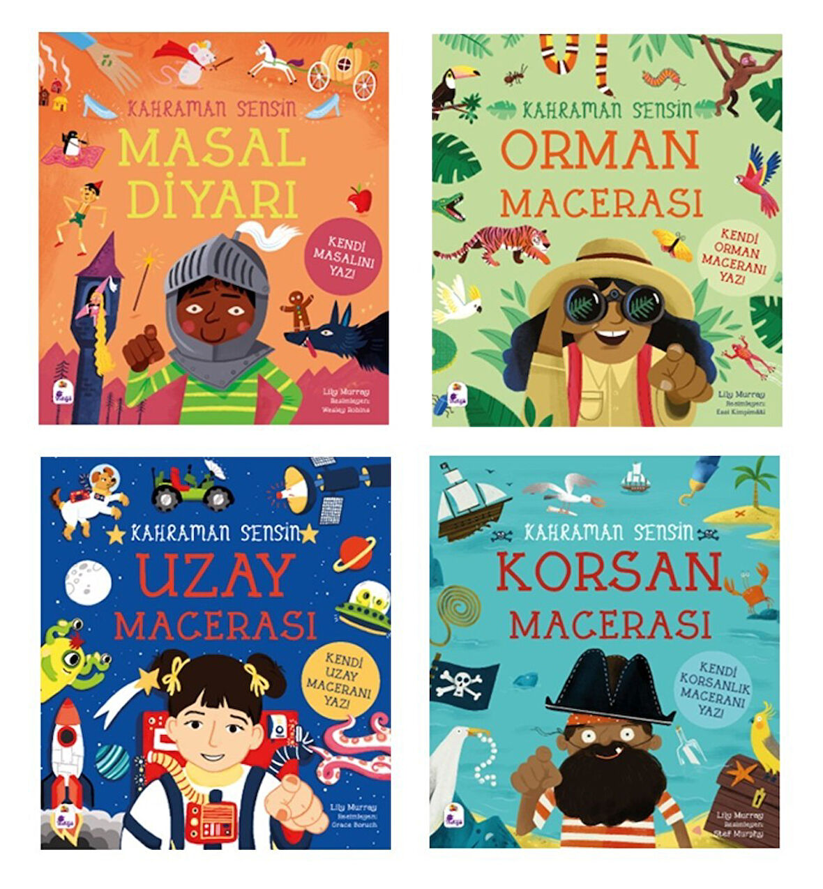 Kahraman Sensin Macerası 4 Kitap (Masal Diyarı + Orman Macerası + Uzay Macerası + Korsan Macerası)