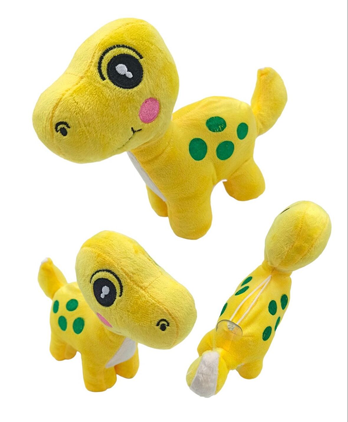 Oyuncak Peluş Dinozor Sevimli Rengarenk Peluş Dinazor 20x25cm. Sarı