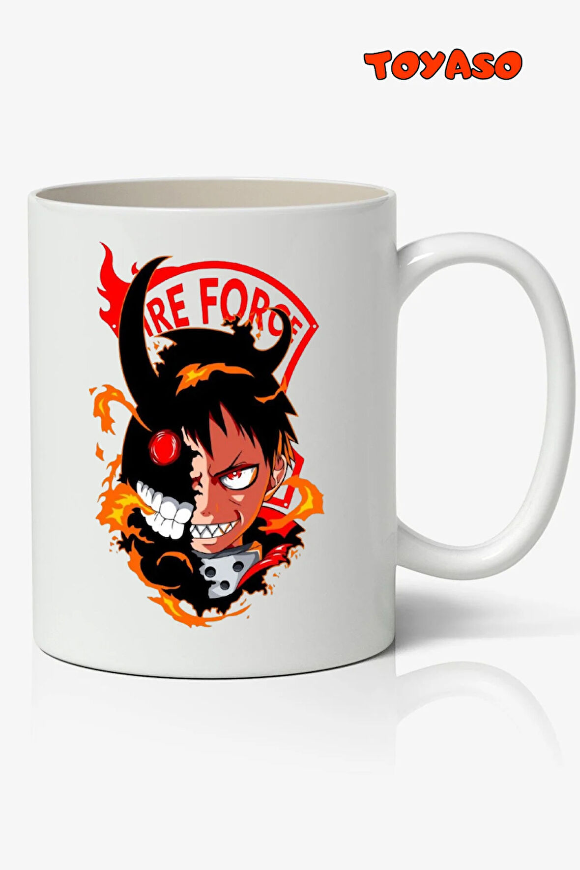 Fire Force Shinra Kusakabe Anime Temalı Beyaz Kupa Bardak Sevgiliye Arkadaşa Hediye