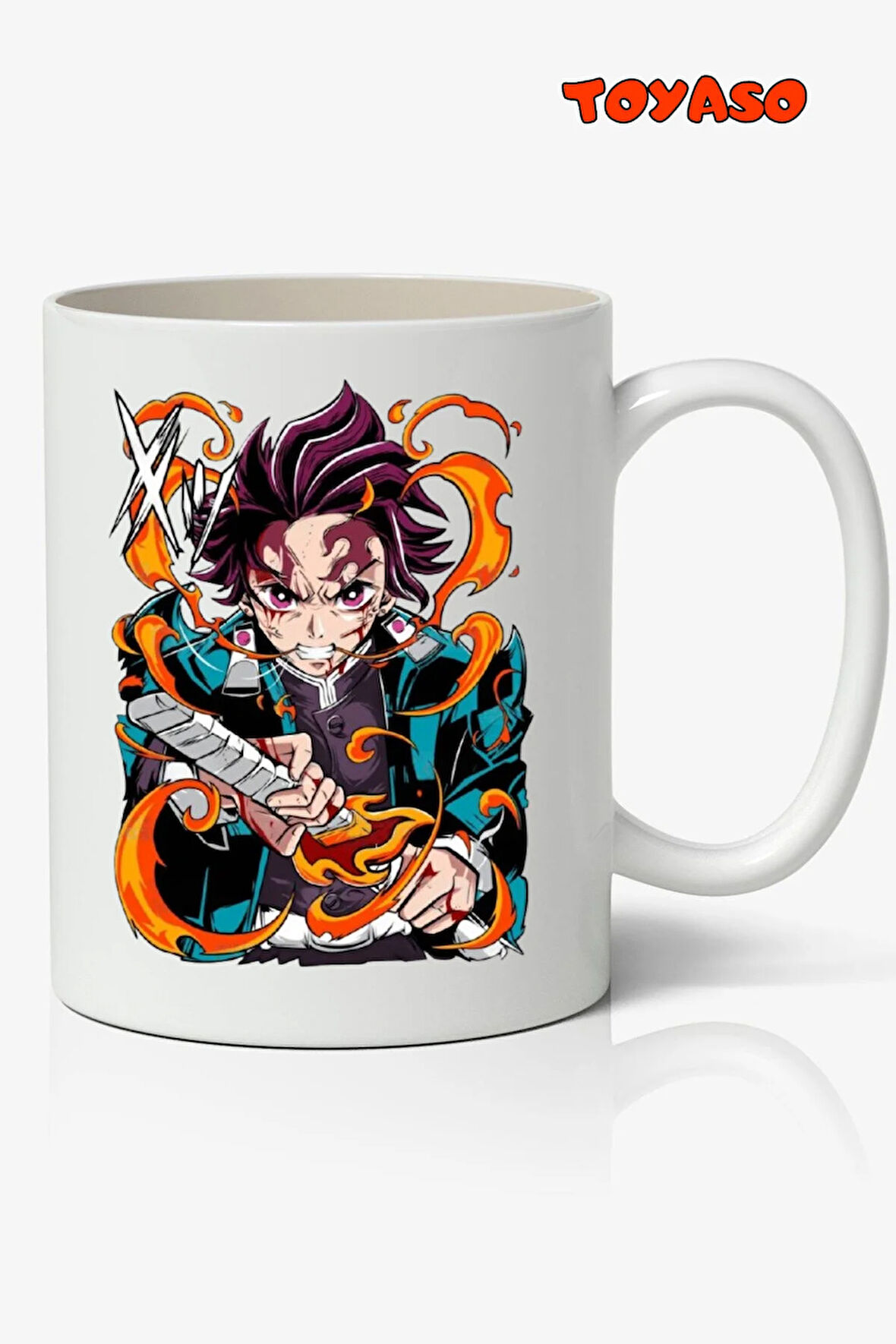 Demon Slayer İblis Keser Tanjiro Kamado Anime Temalı Beyaz Kupa Bardak Sevgiliye Arkadaşa Hediye