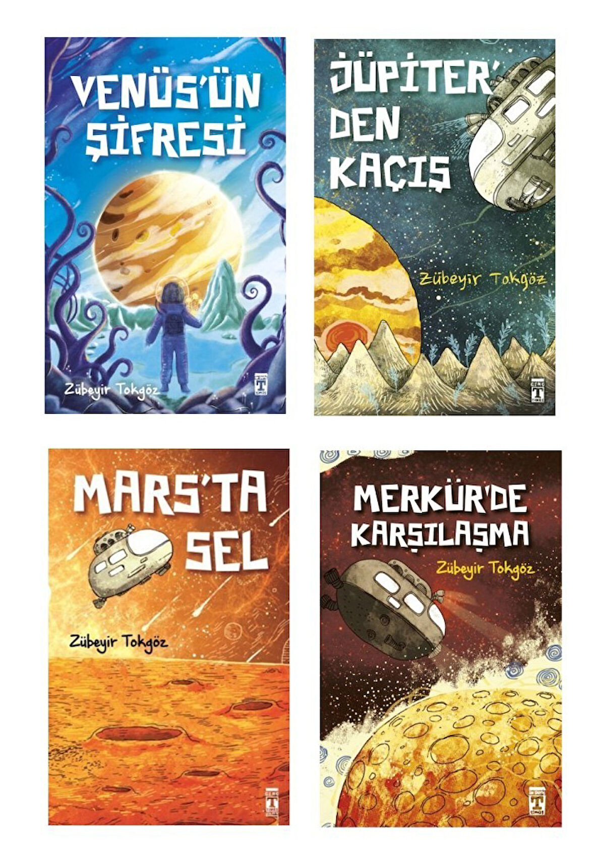 Zübeyir Tokgöz Venüsün Şifresi + Jüpiter'den Kaçış + Mars'ta Sel + Merkürde Karşılaşma (4 Kitap)