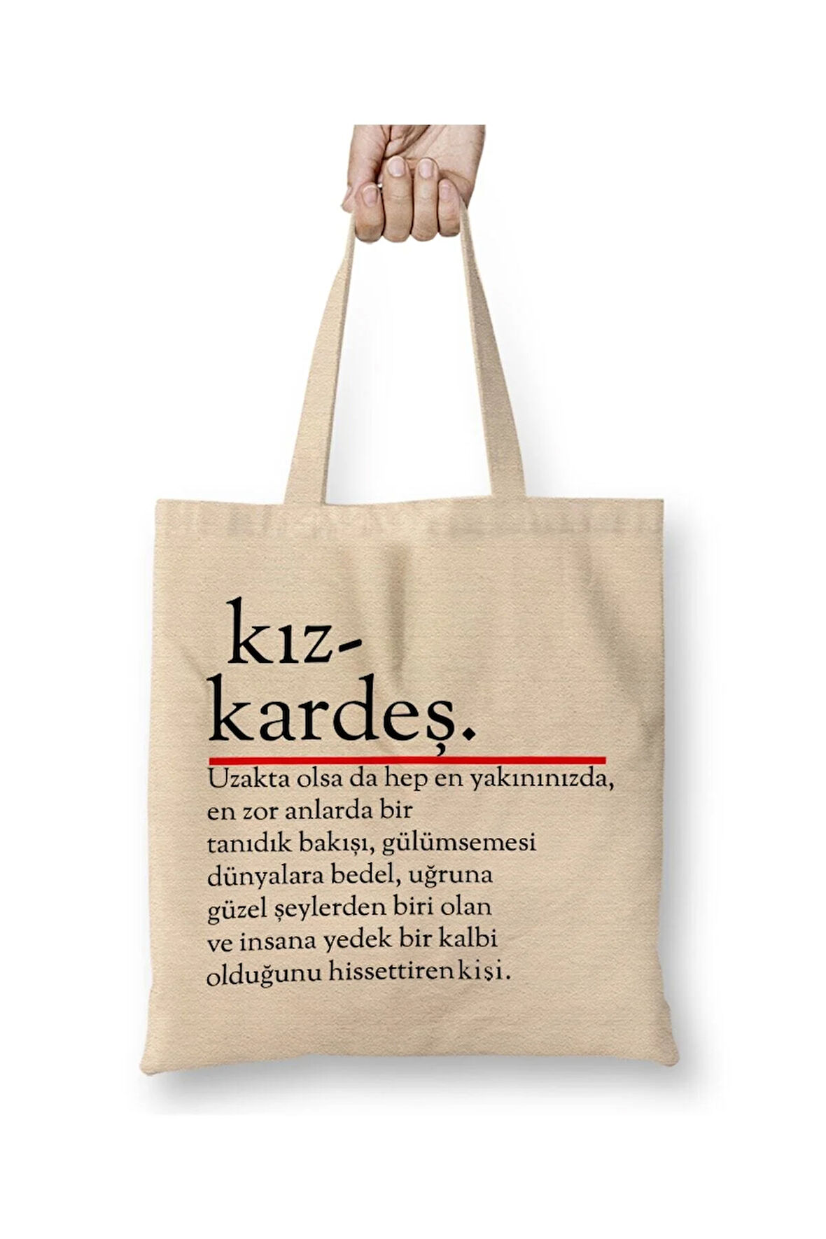 Kız Kardeş Beyaz Bez Çanta Uzun Saplı Alışveriş Çantası Plaj Çantası