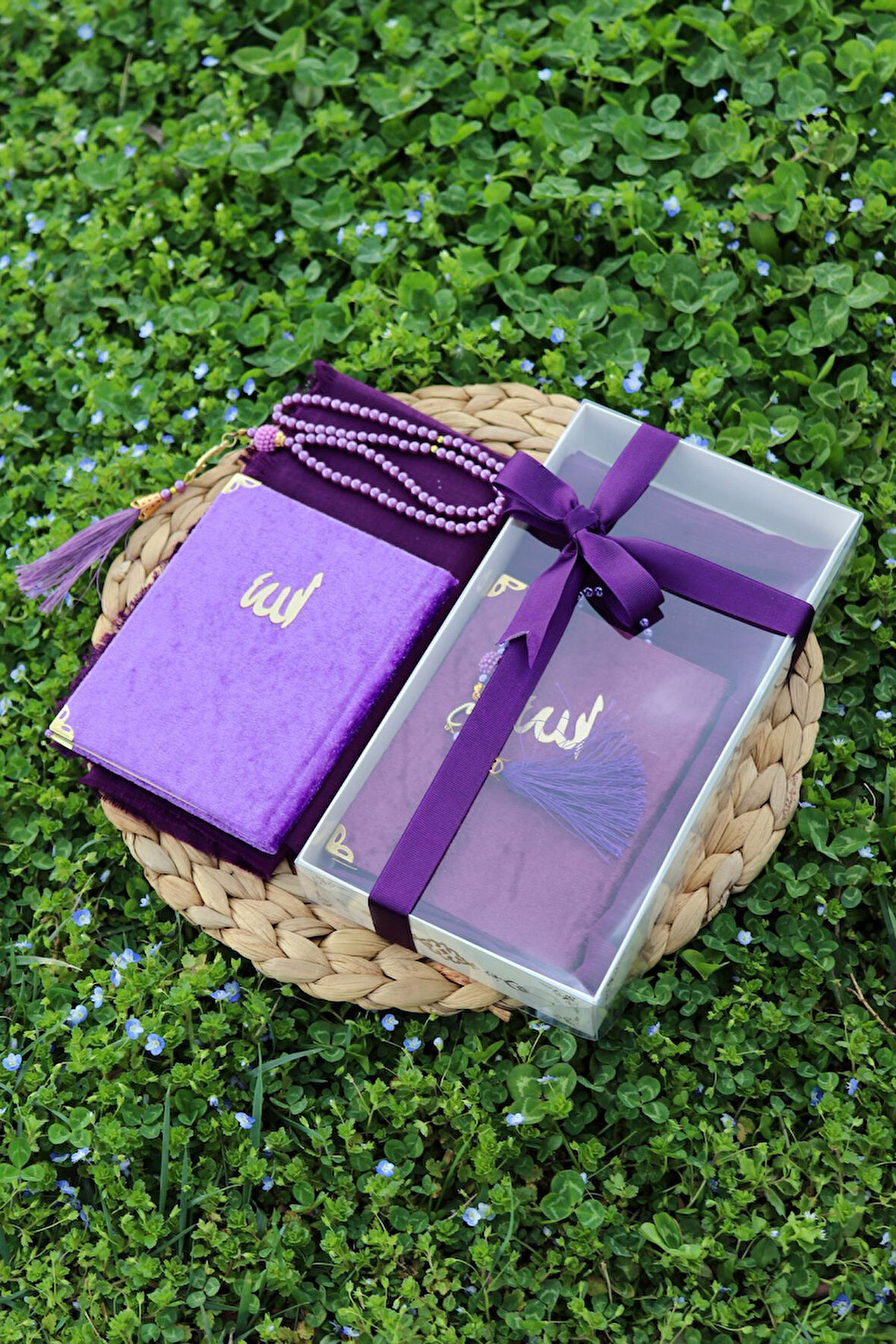 20 Adet Eşarplı Yasin Hediyelik Mevlid Seti Y201 Mor