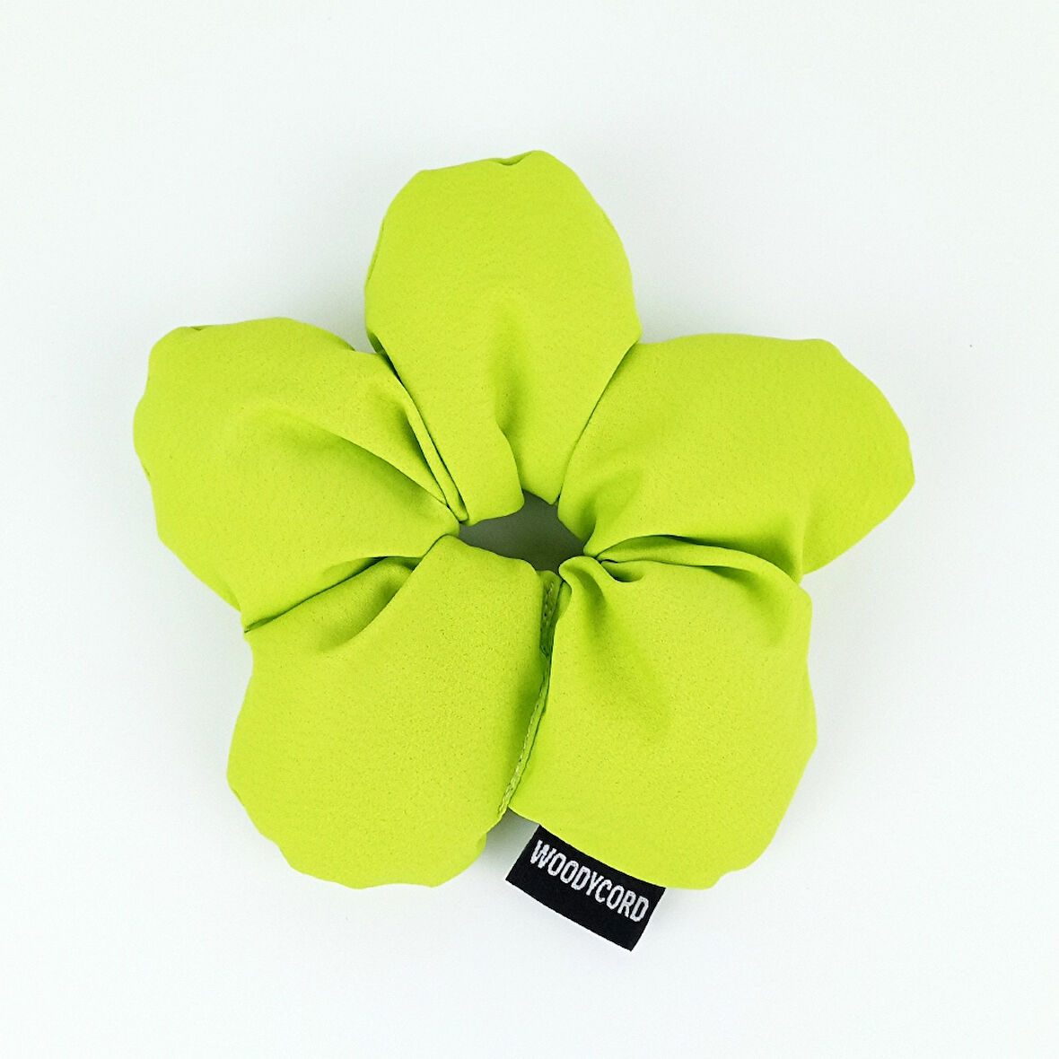 WoodyCord El Yapımı Fıstık Yeşili Pofuduk Scrunchie Toka - Enerjik ve Hacimli