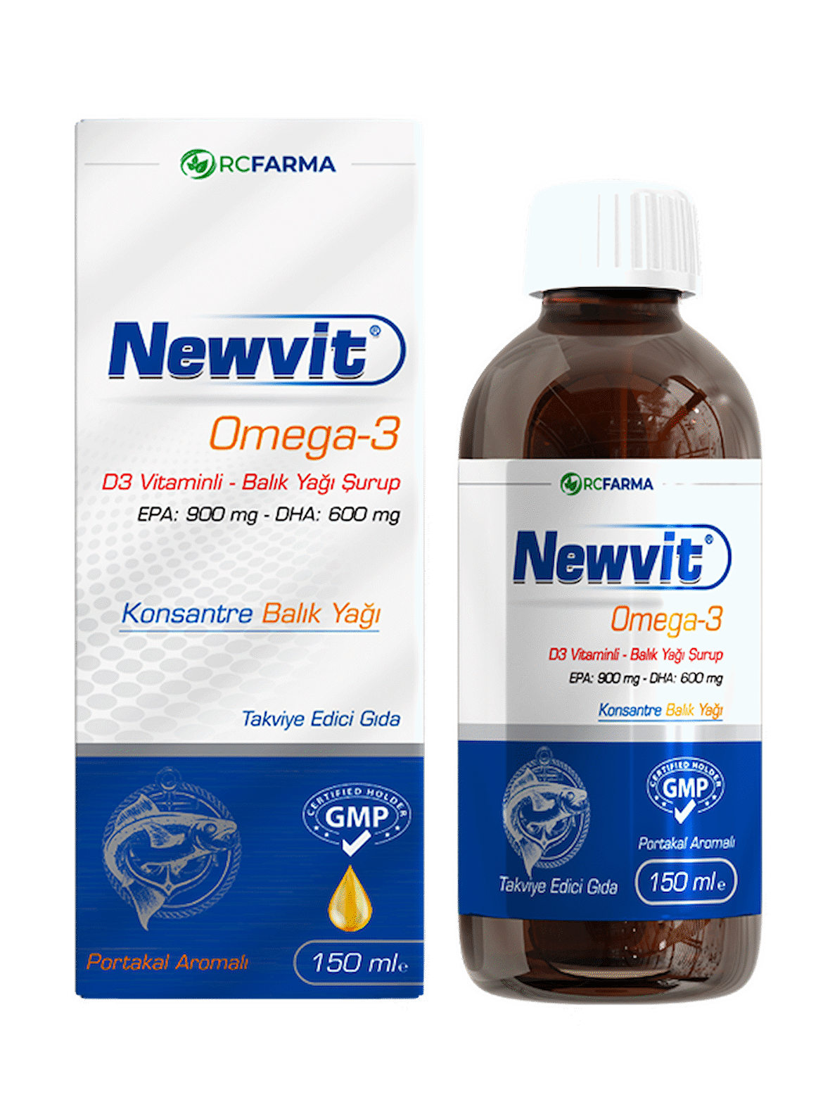 NEWVİT OMEGA-3,D3 VİTAMİNLİ ŞURUP 150 ML