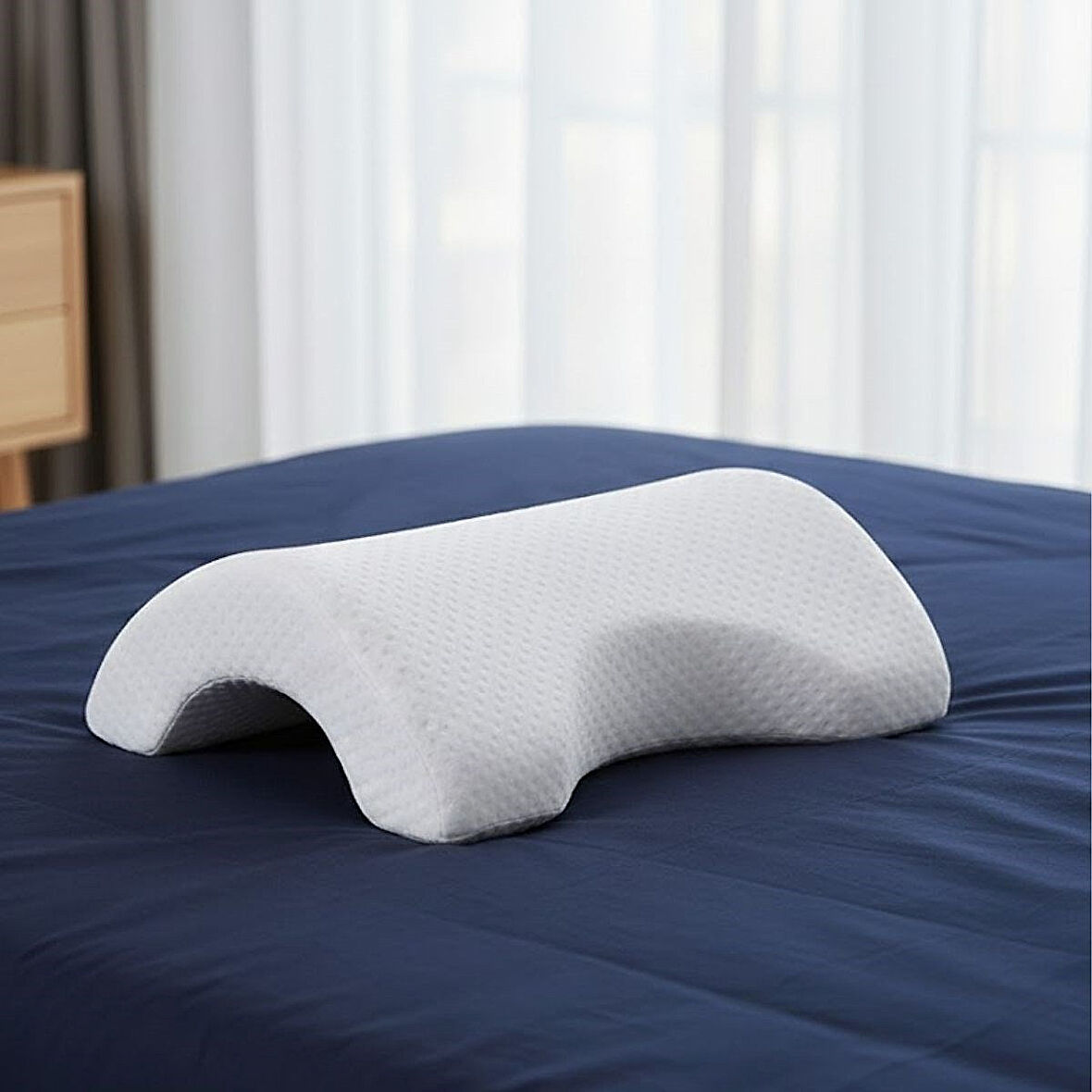 Kavisli Visco Destek Yastığı - Yıkanabilir Kılıflı Bel, Boyun ve Bacak Yastığı