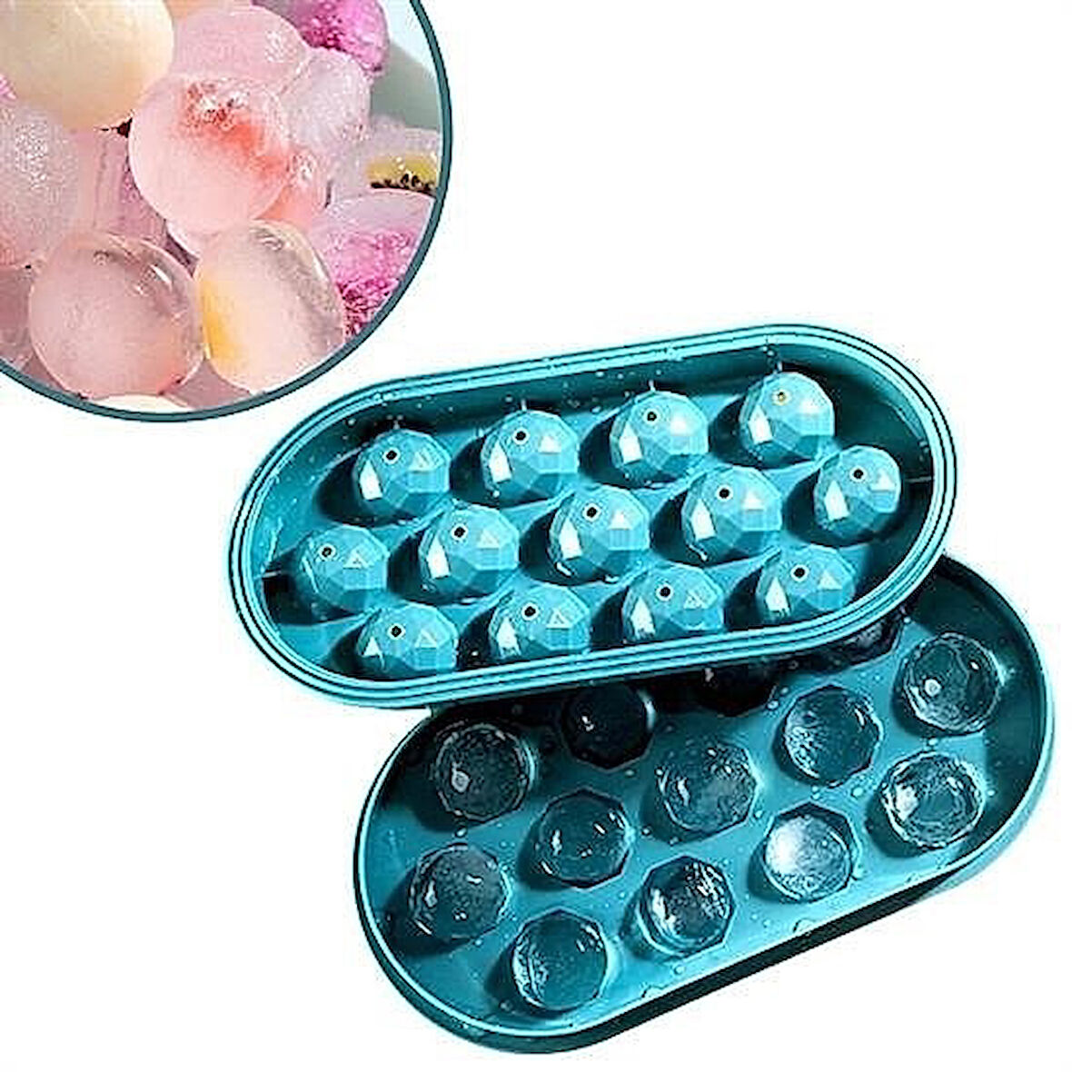 13 Bölmeli Kristal Yuvarlak Buz Yapma Kalıbı