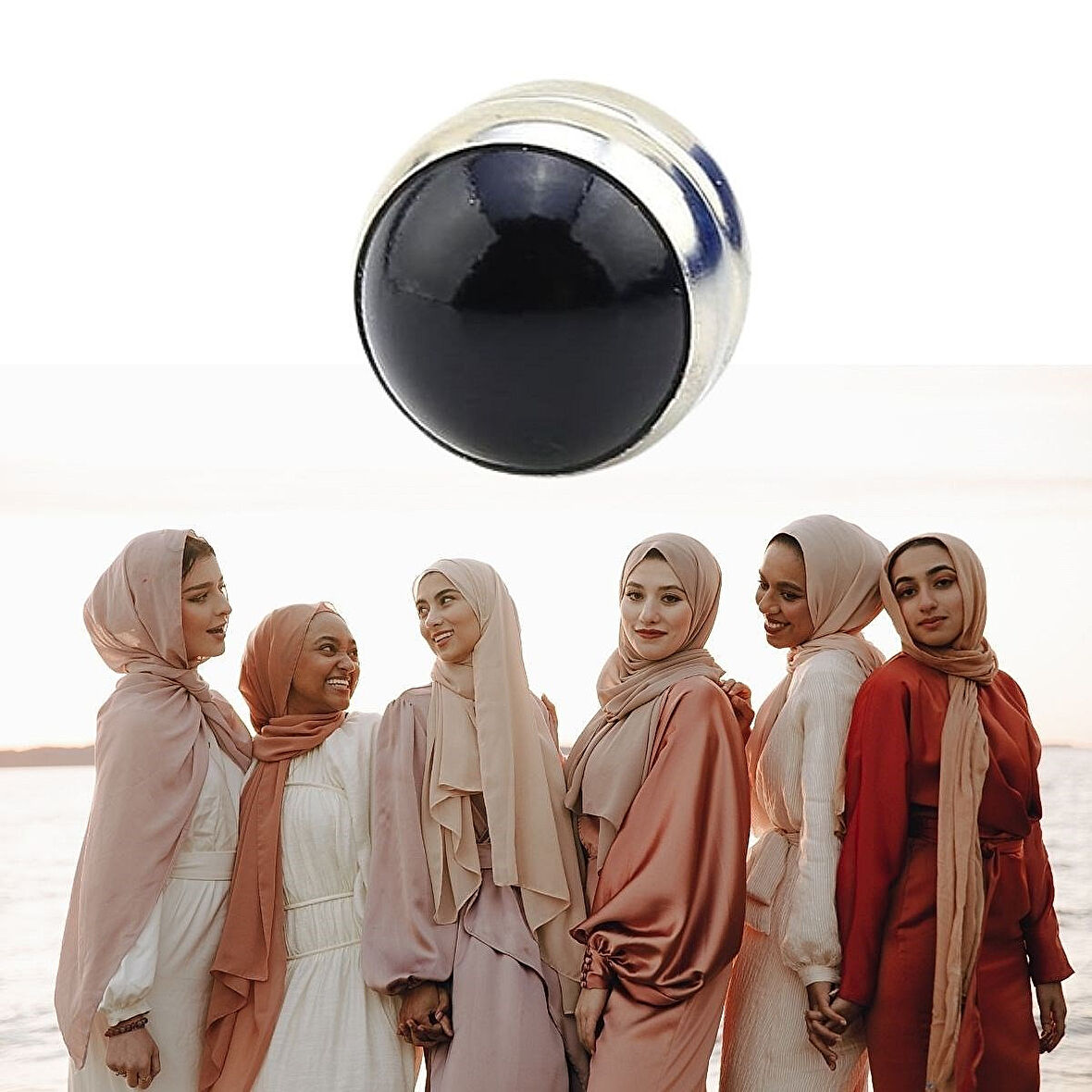 Tekli Güçlü Mıknatıslı Eşarp ve Şal Tutucu