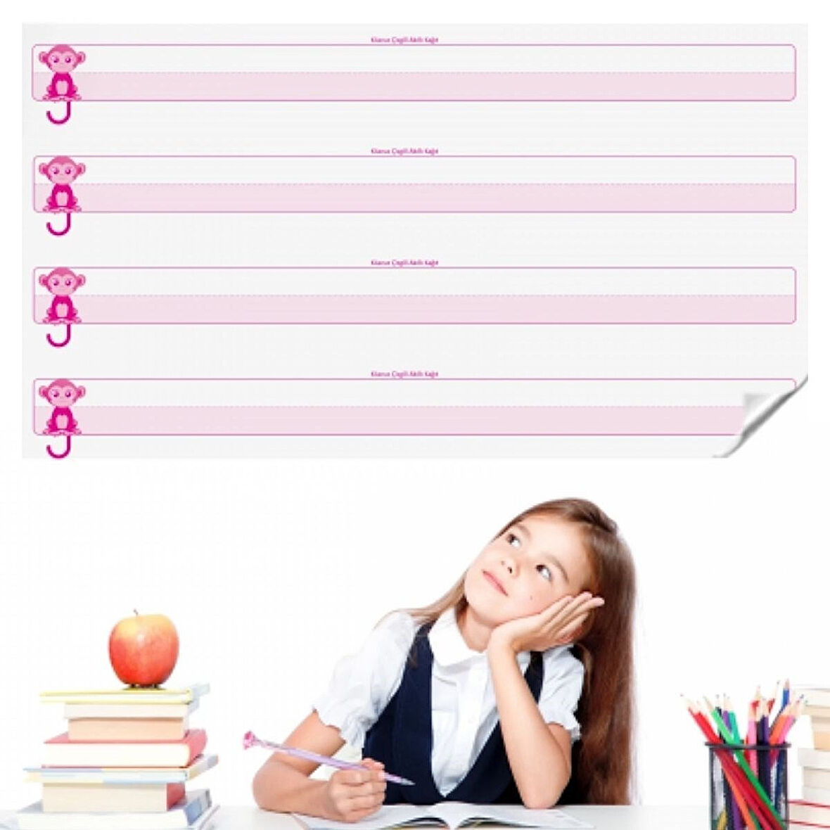 Statik Akıllı Yazı Tahtası 100x56 cm Yeni Müfredata Uyumlu Kılavuz Çizgili