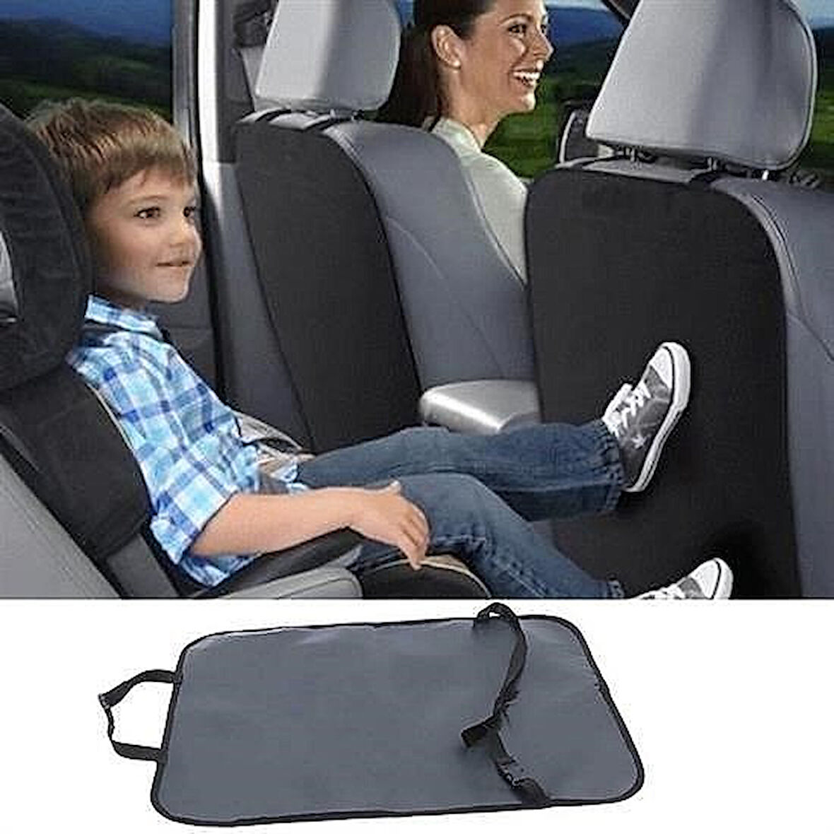 2'li Oto Koltuk Arkası Koruyucu Kılıf Yıkanabilir Ayak İzi Koruma