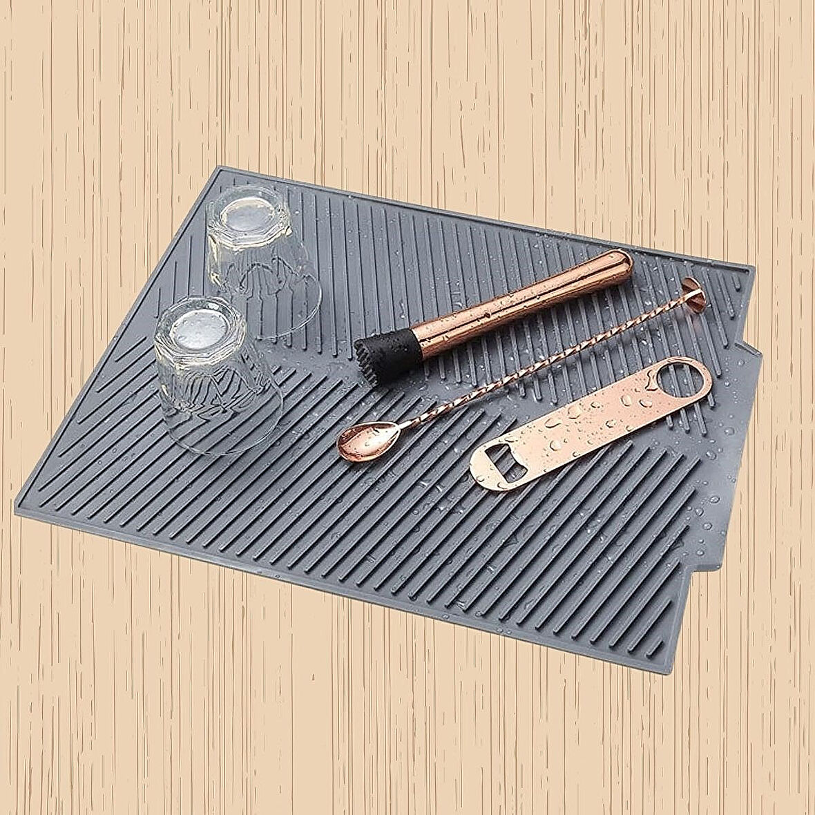 Büyük Boy Silikon Bulaşık Kurutma Matı Çok Amaçlı Tezgah Üstü