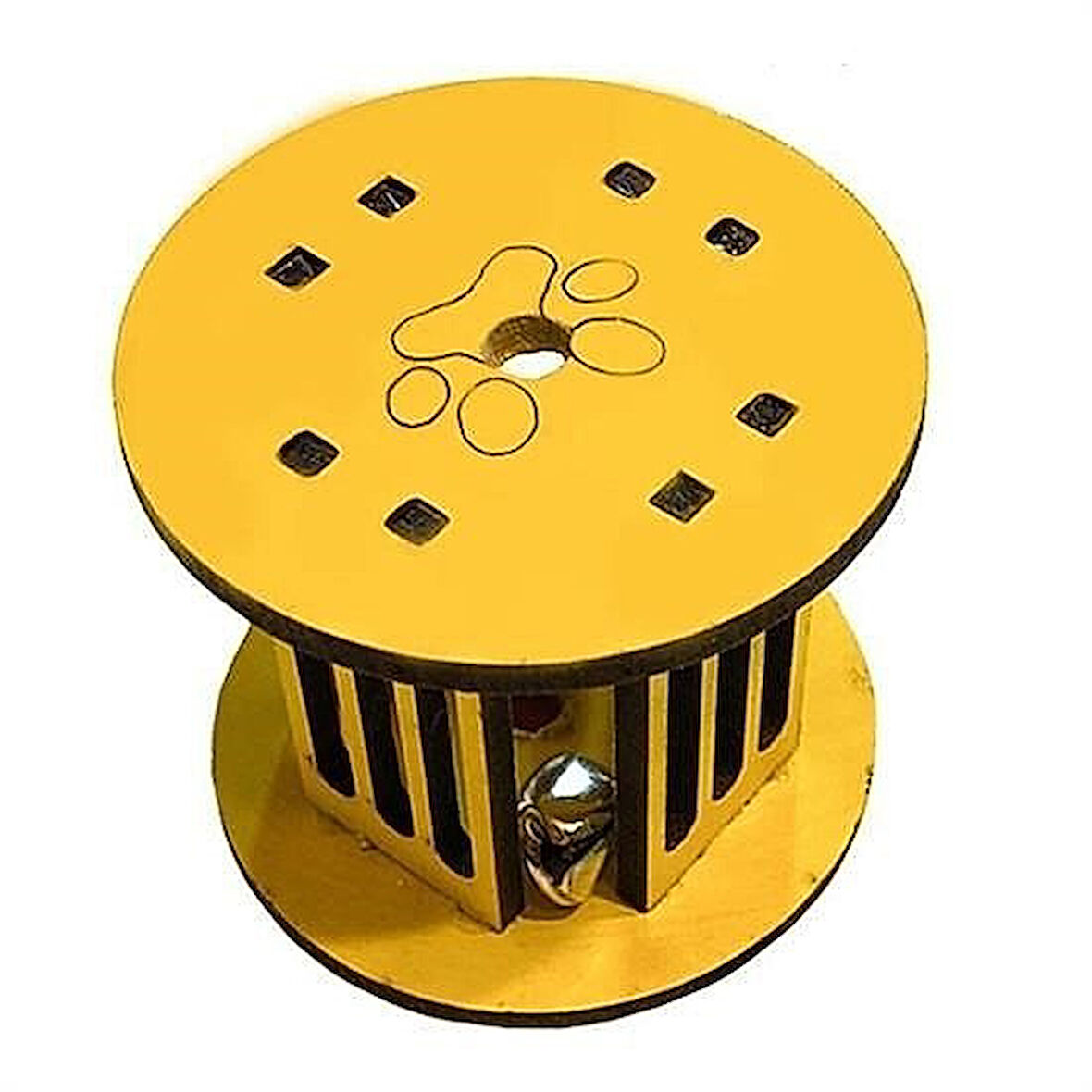 Pati Desenli Silindir Kedi Oyuncağı, İçinde Çıngıraklı Top Olan İnteraktif Oyuncak