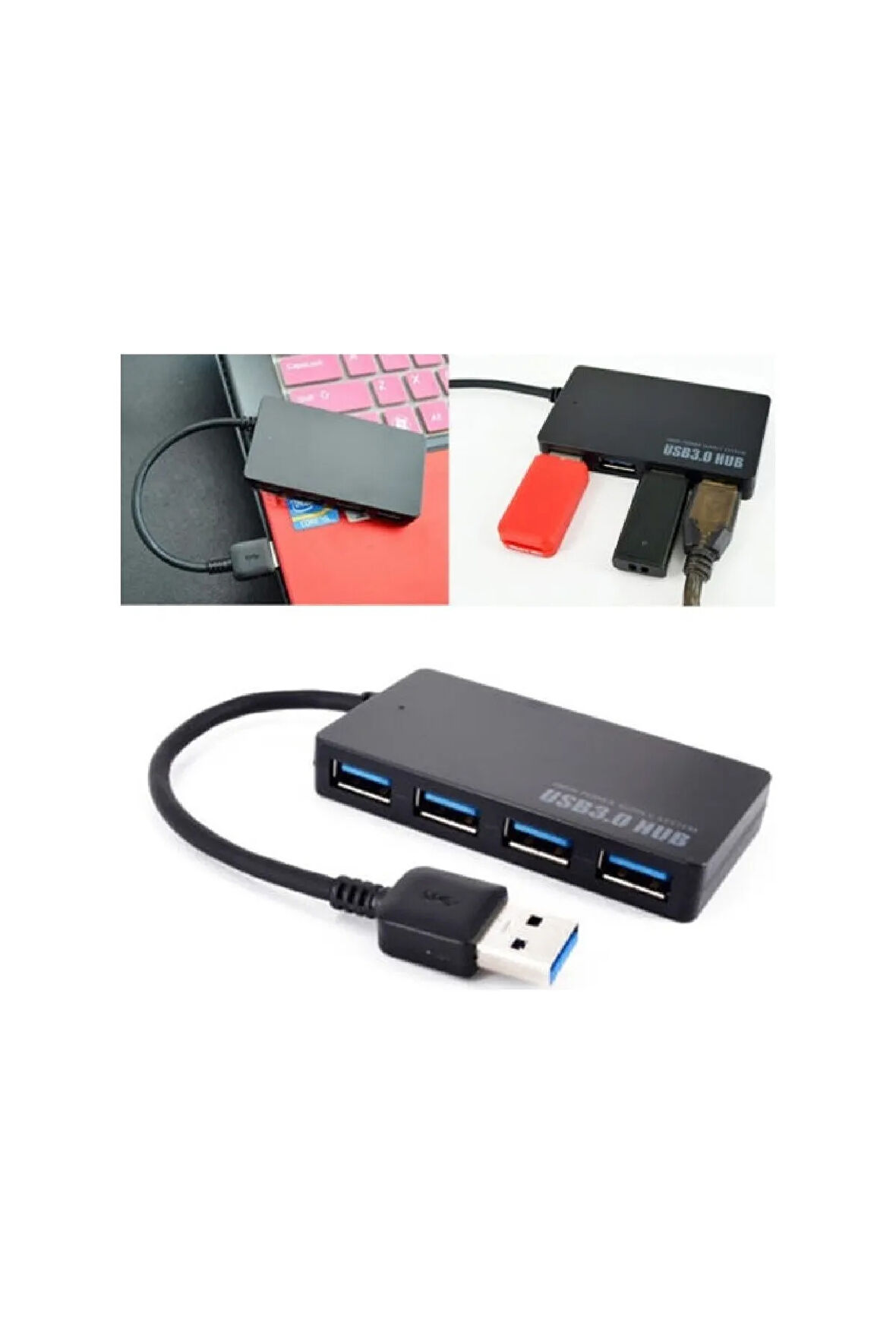 4 Bağlantı Noktalı USB HUB Akıllı Şarj Edilebilir Çok Bağlantılı USB Şarj Cihazı Slim 5 Gbps Hız