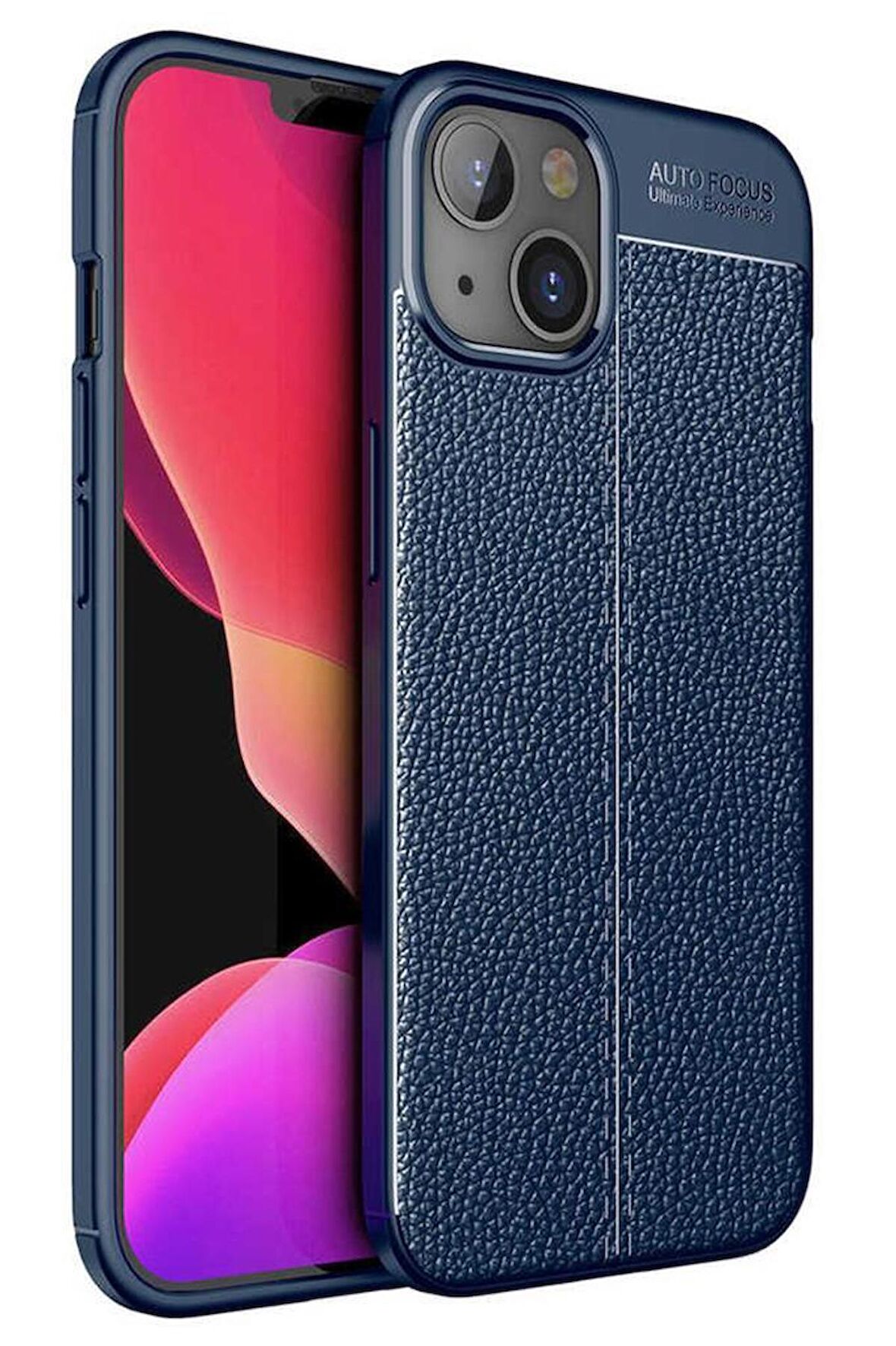 iPhone 13 Mini Kılıf Deri Desenli Kamera Korumalı Silikon