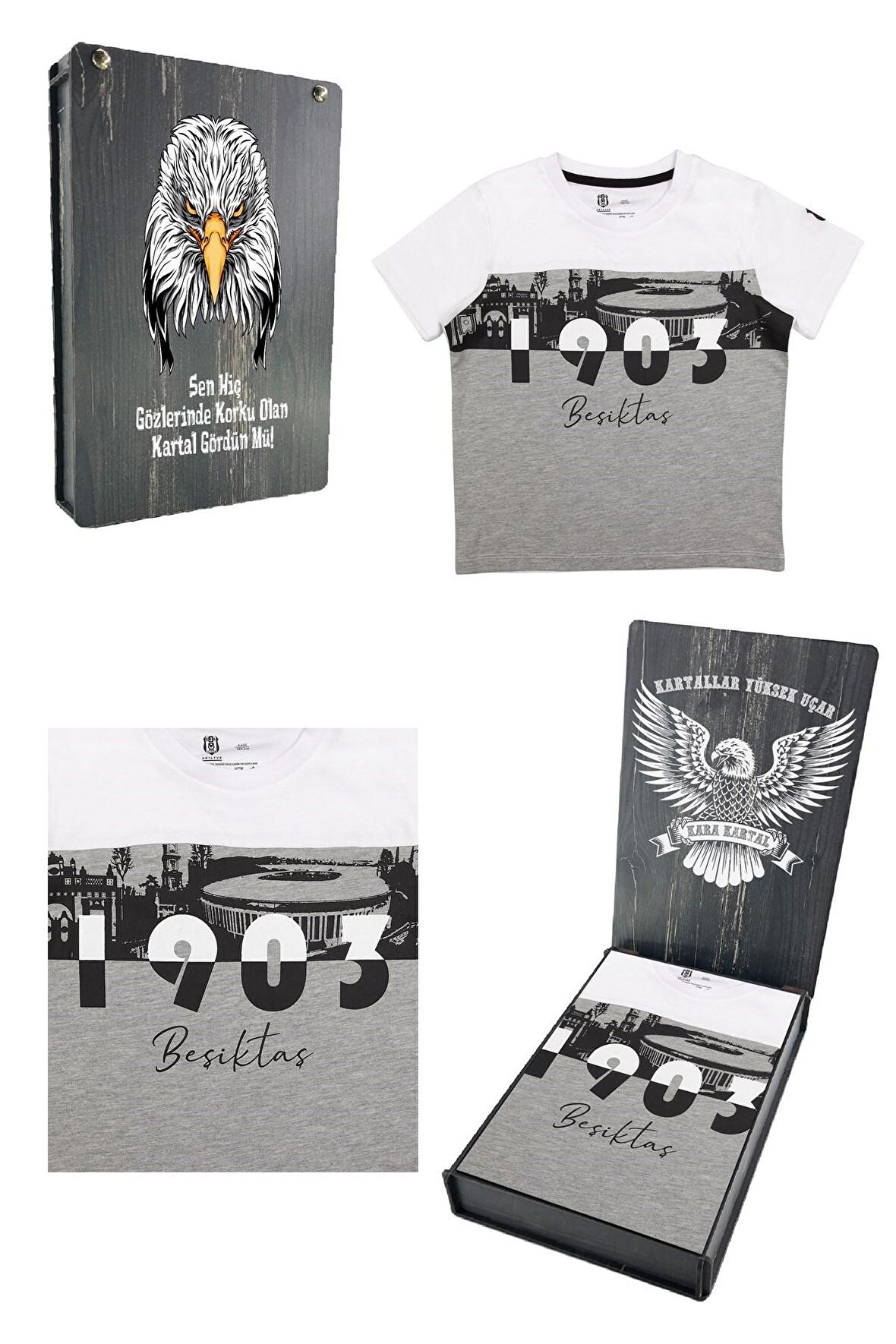 Beşiktaş Orijinal Çocuk T-Shirt Hediyelik Ahşap Kutulu