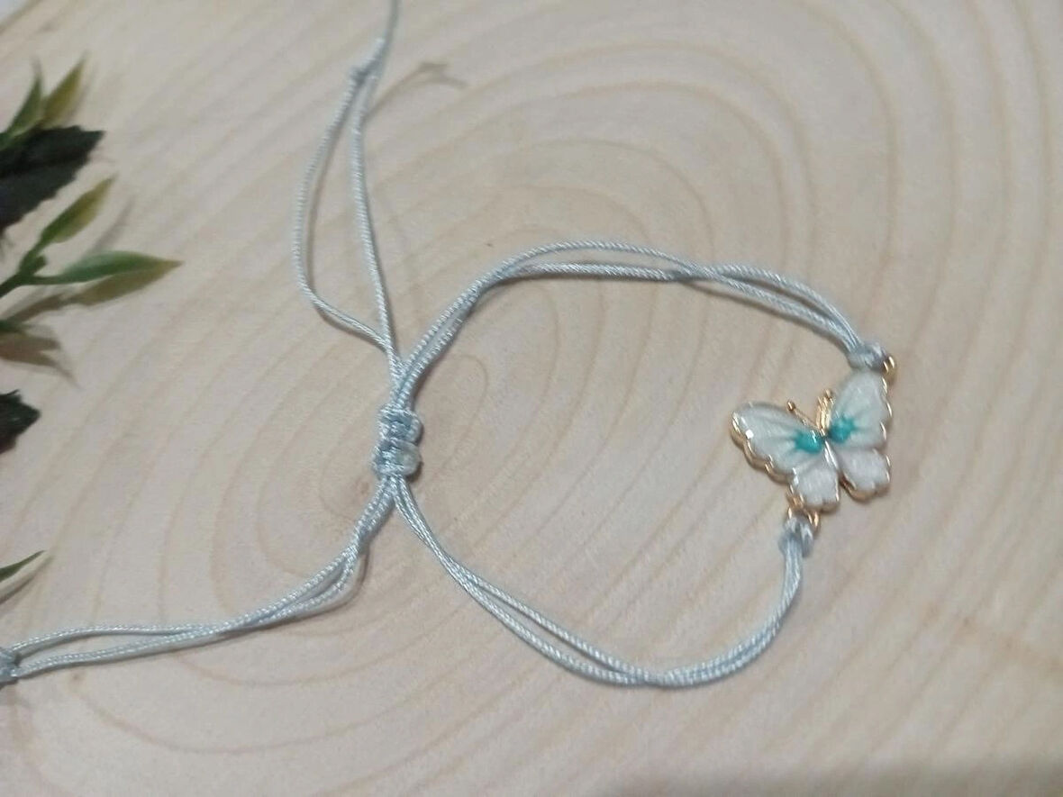 MODERN ŞIK BEYAZ KELEBEK BİLEKLİK VEYA HALHAL