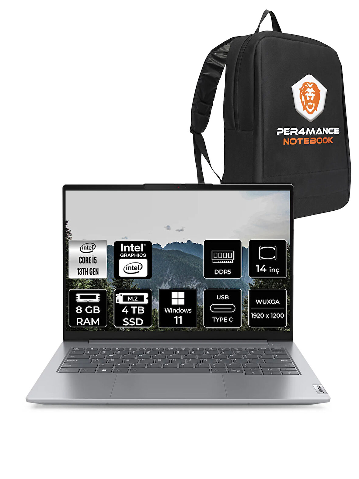 Lenovo ThinkBook 14 G6 i5 13420H 8GB DDR5 4TB SSD 14'' FHD+ W11P Dizüstü Bilgisayar & PER4 ÇANTA