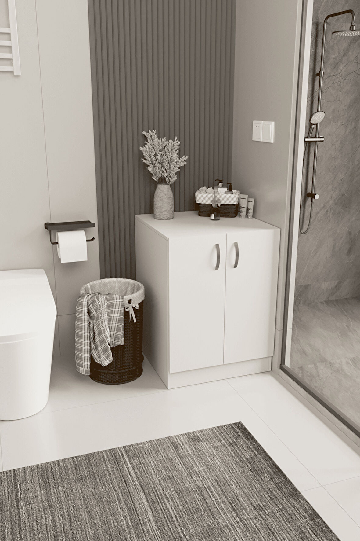 DF03107B Kapaklı Çamaşır Makinesi Dolabı Çamaşır Alt Modül