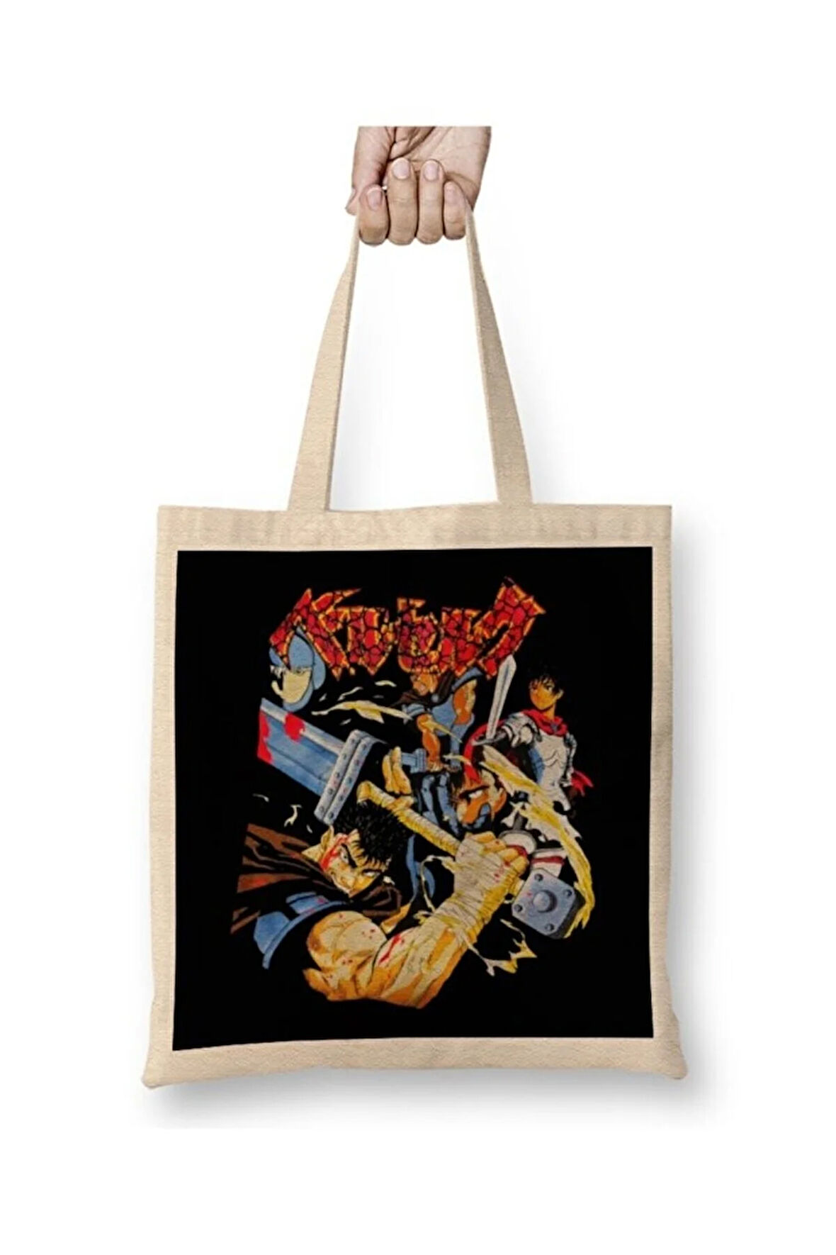 Berserk Anime Bez Çanta Uzun Saplı Alışveriş Çantası Plaj Çantası