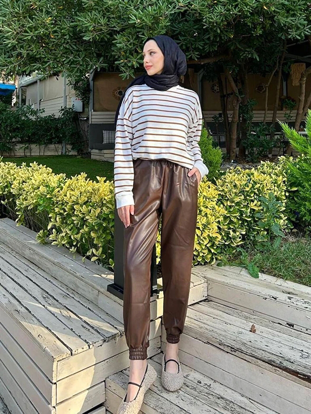 Viktor Lastikli Deri Pantolon TNS-4272