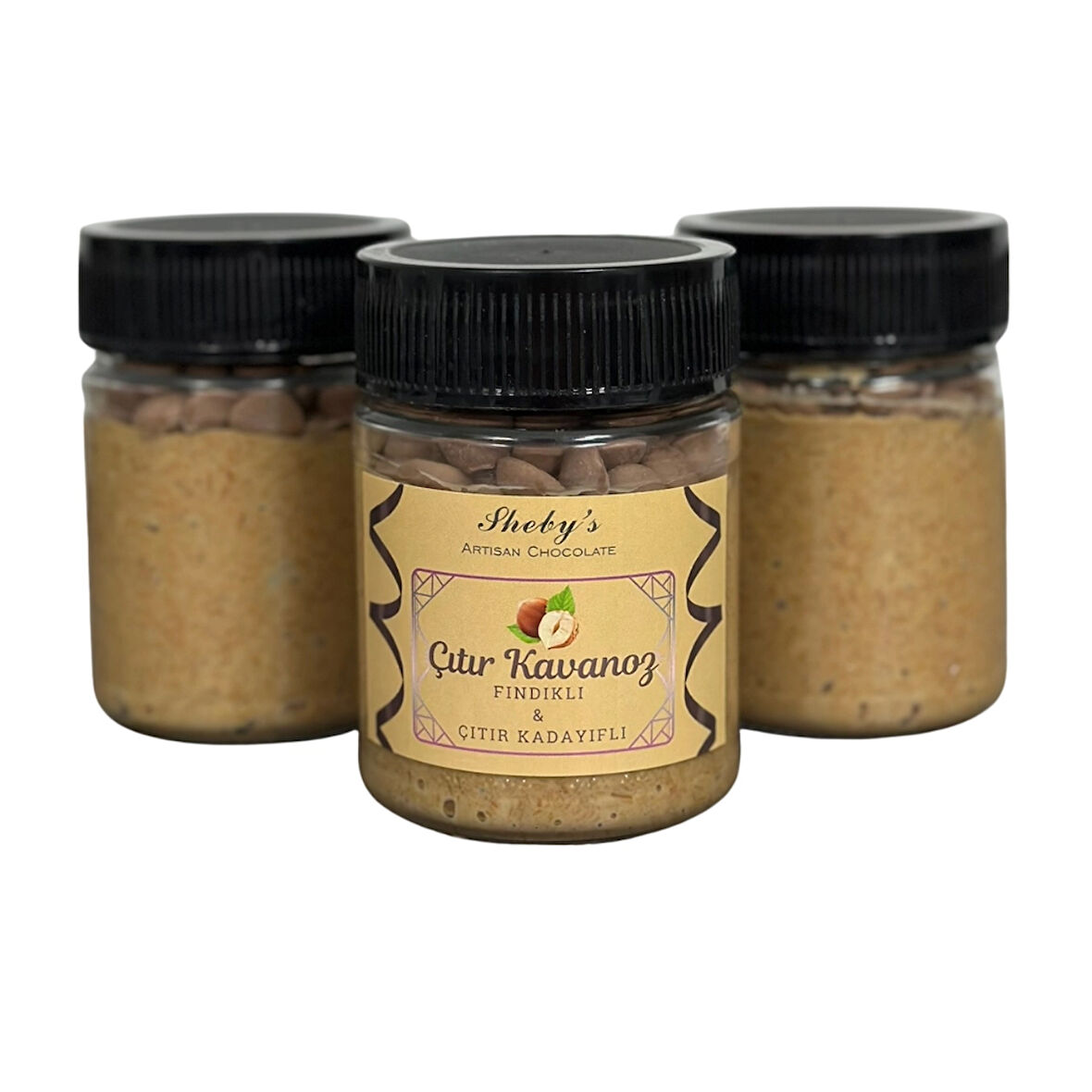 Sheby’s Çıtır Kavanoz – Çikolatalı & Fındık Kremalı & Çıtır Kadayıflı 240gr