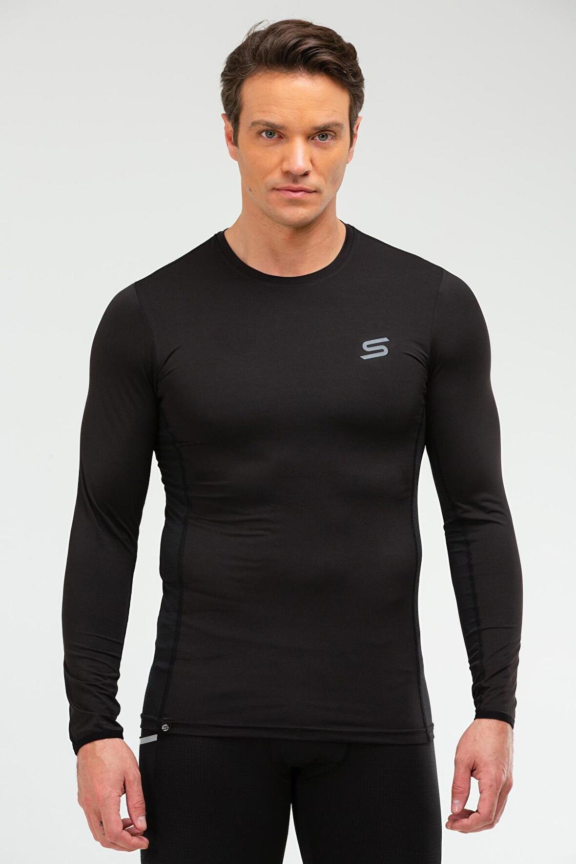 Speedlife Siyah Slim Fit Likralı Bisiklet Yaka Erkek Spor Body XC2234 | M