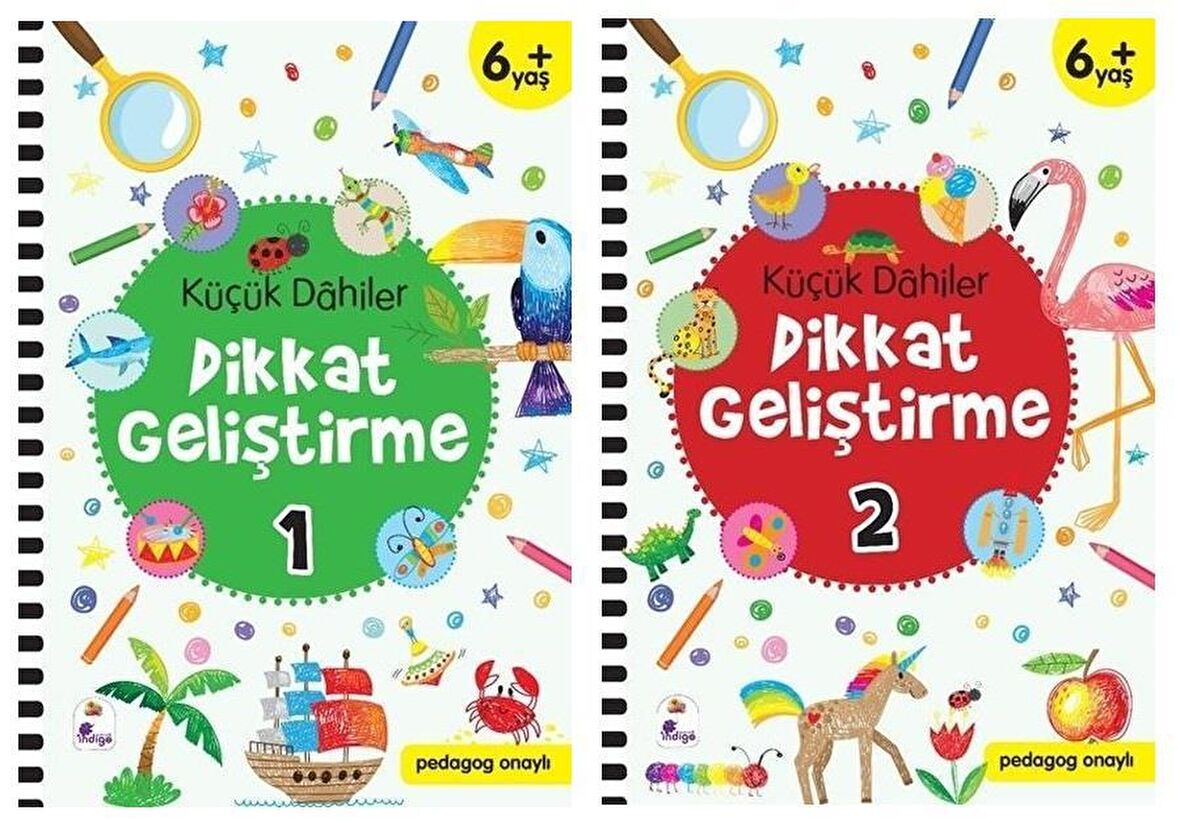 Küçük Dahiler Dikkat Geliştirme Seti 2 Kitap (6 Yaş +)