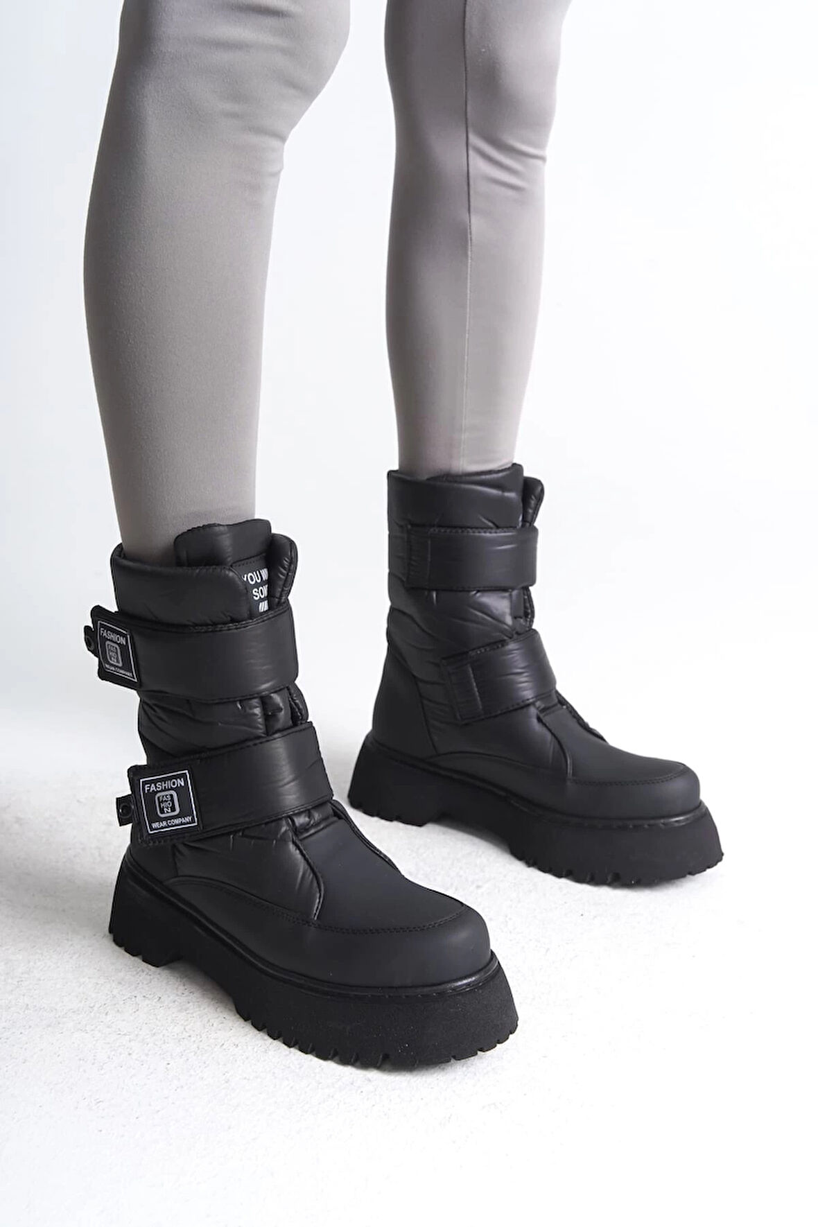 ELISA Cırt Cırtlı  Paraşüt KumaşKadın Bot CST - Siyah