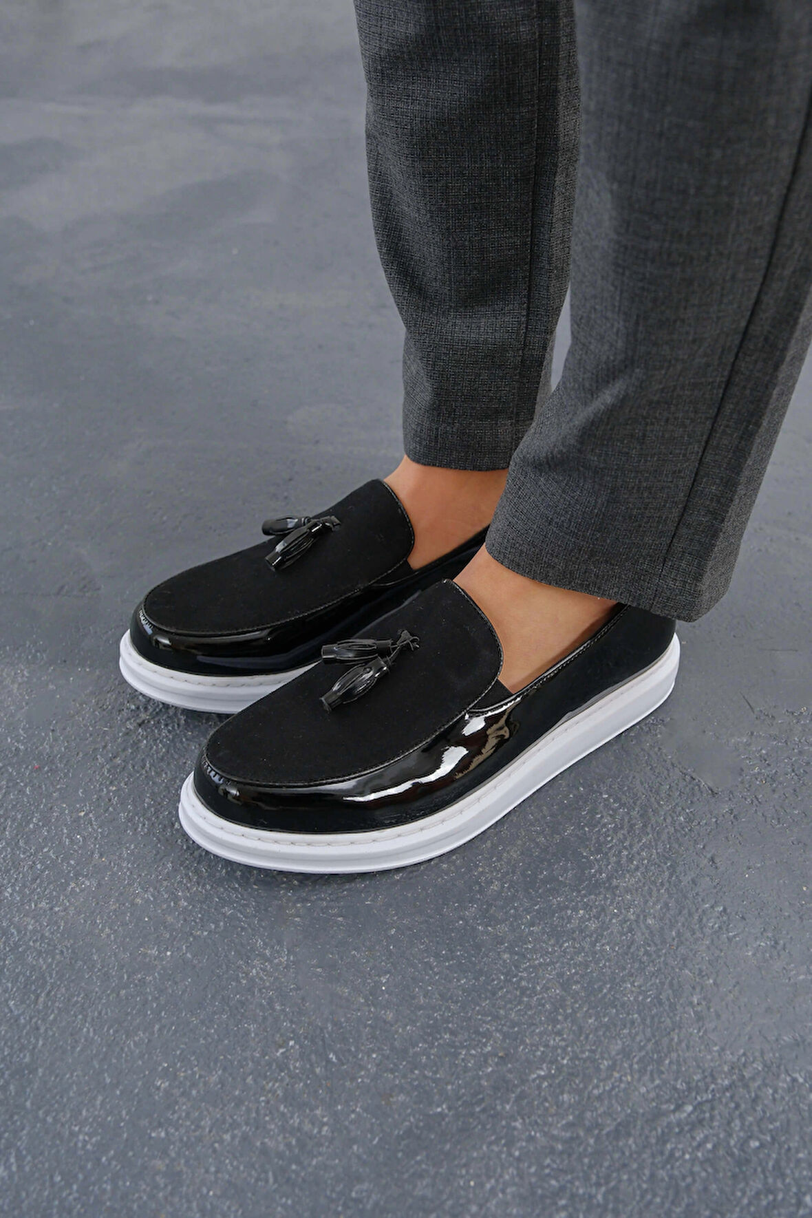 MN002 - RBT Loafer Verniciata Erkek Ayakkabı SIYAH