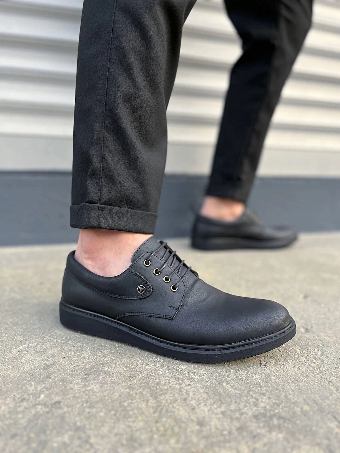 JY0610 Clasico Bağcıklı Cilt Erkek Günlük Klasik Ayakkabı CST - Mat Siyah