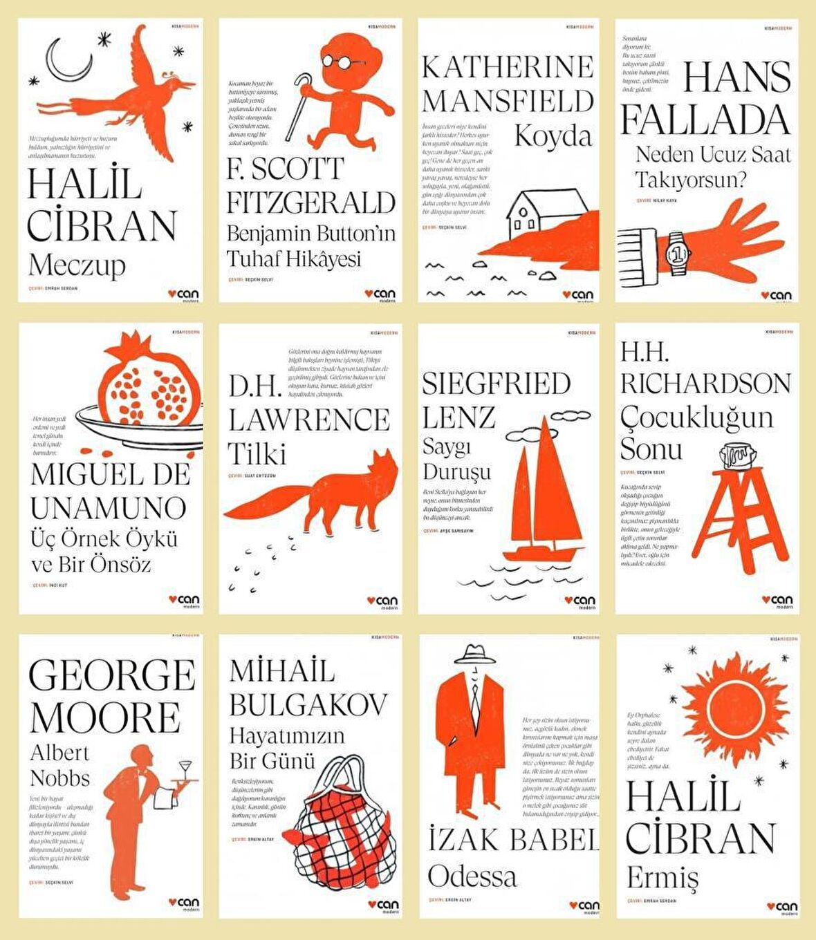 Kısa Modern Klasikler Can Yayınları 12 Kitap Set