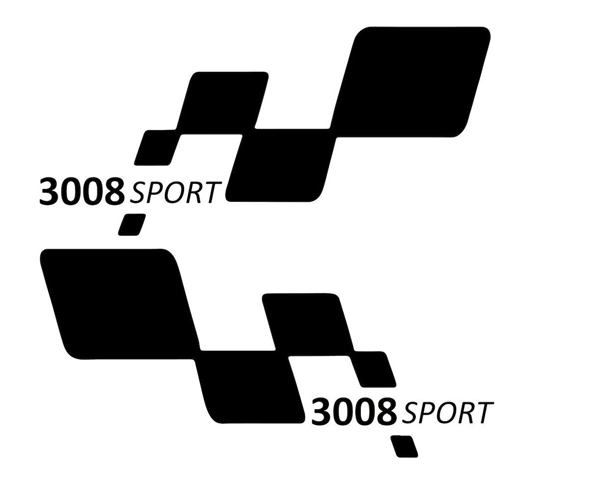 3008 sport Etiket Yapıştırma 30cmx11cm MMD140