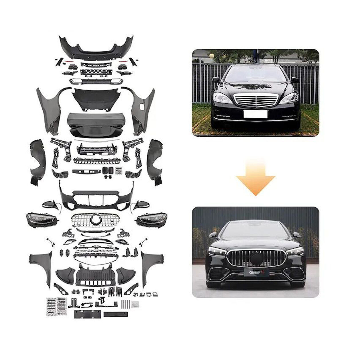 AUTOGP  Mercedes w221 to w223 s450 dönüşüm body kit seti full facelift