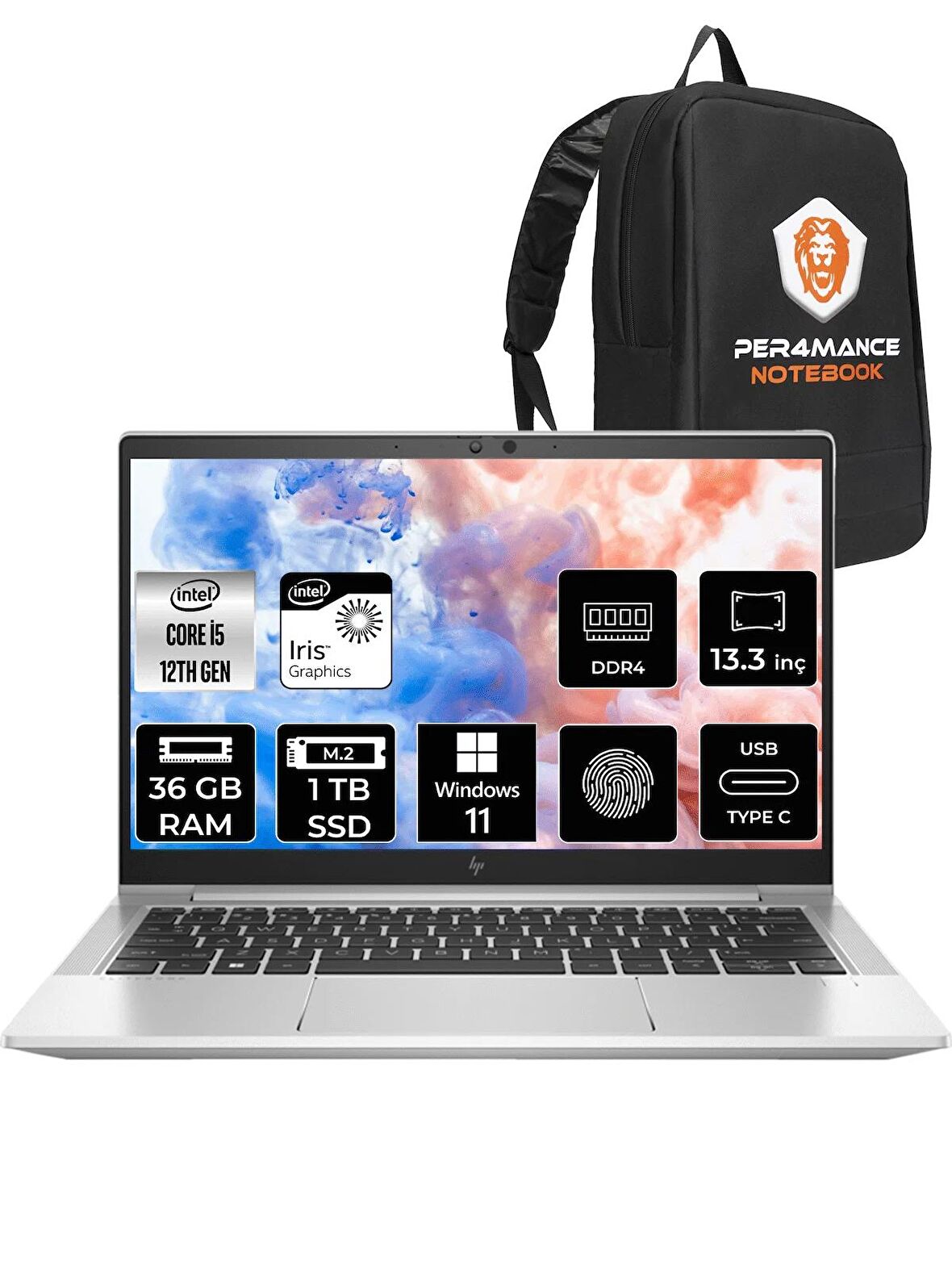 HP Elitebook 630 G9 i5 1235U 36GB RAM 1TB SSD 13.3'' FHD W11HOME 6S6Y3EA & PER4 ÇANTA 