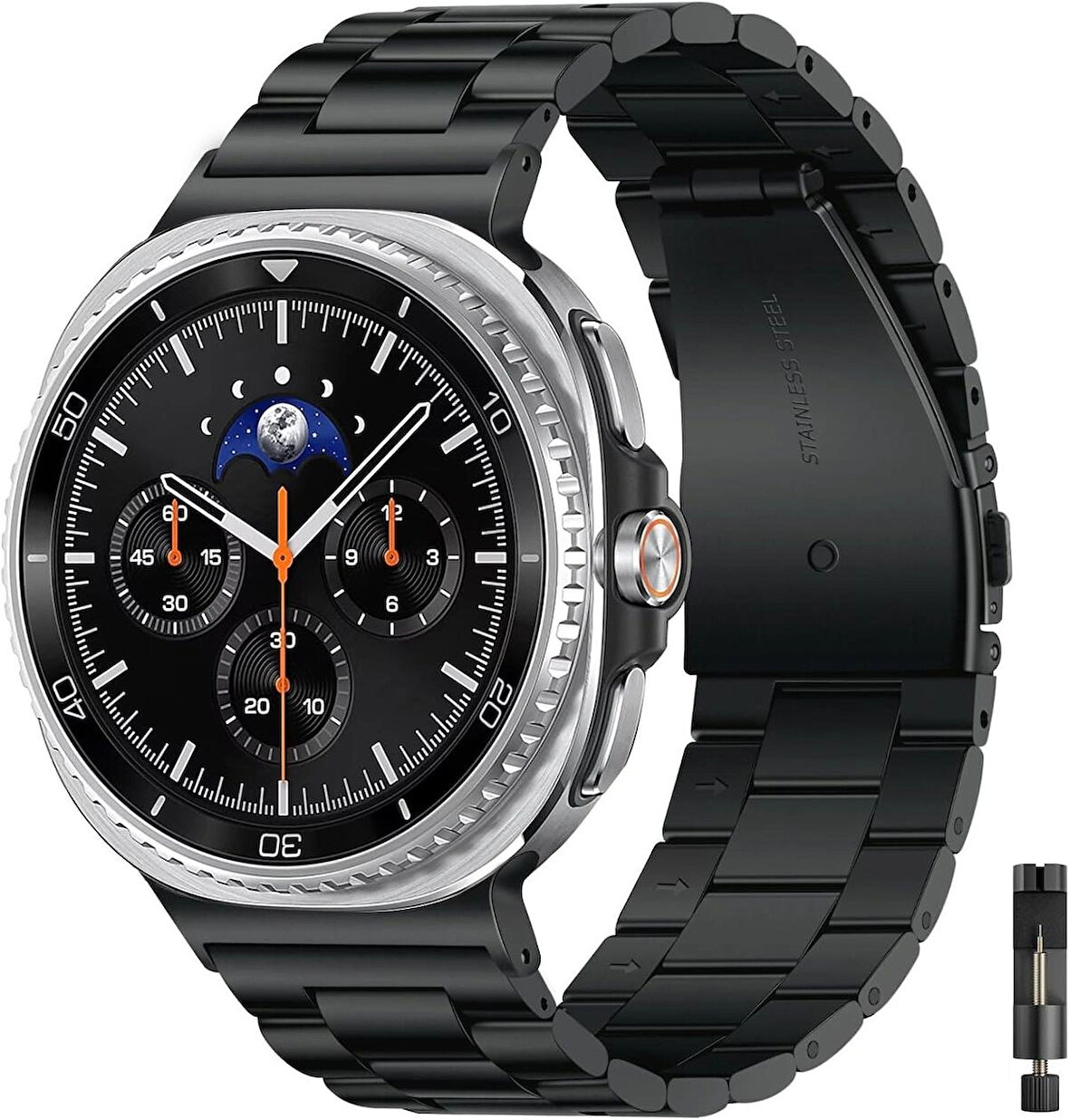 Galaxy Watch 8 44MM 40MM / Galaxy Watch 8 Classic 46MM ile Uyumlu Paslanmaz Çelik Kordon