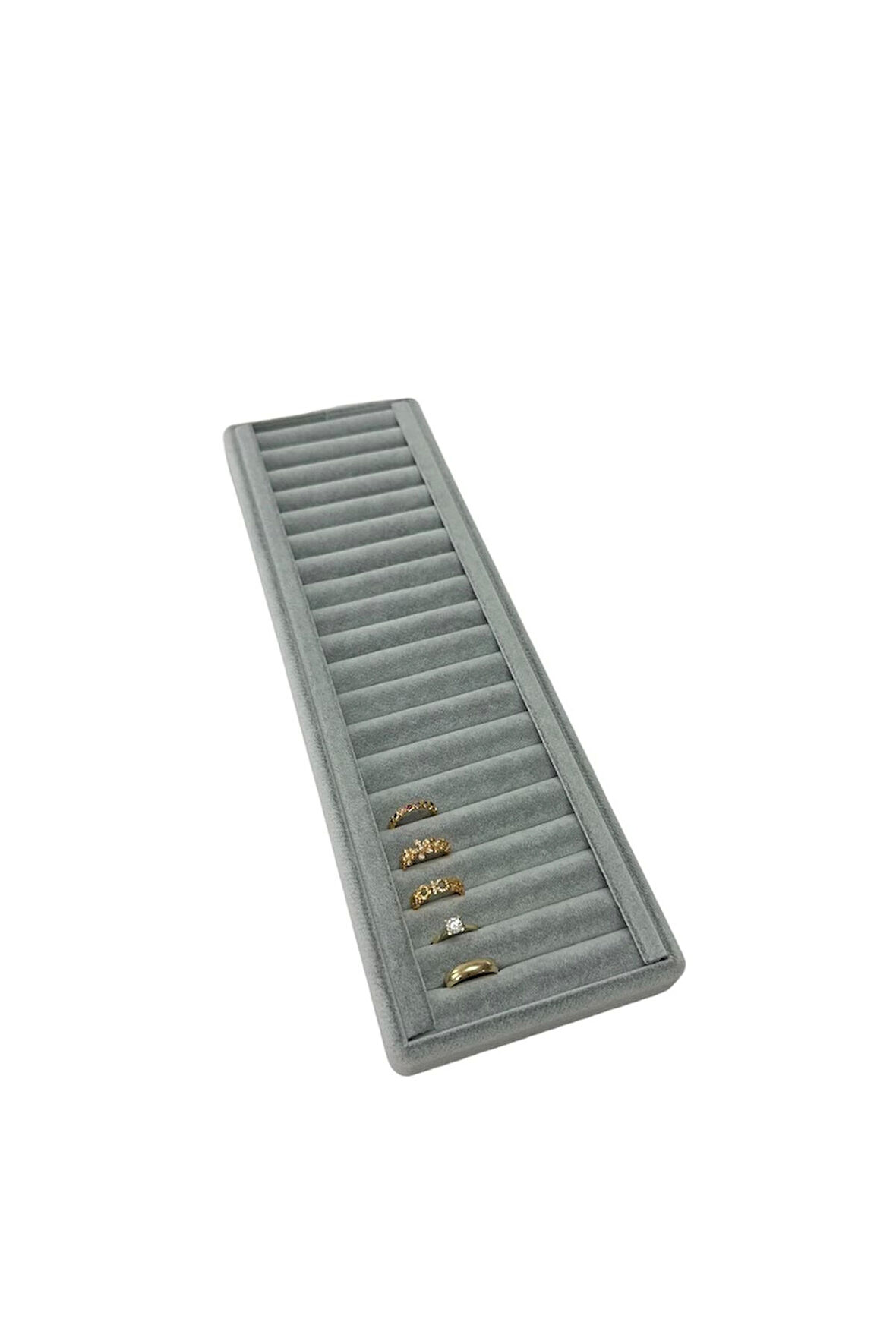 Yerli Üretim Süet Kumaş Gri Renk 35/11 Cm Kelepçe-bileklik Sergileme Standı