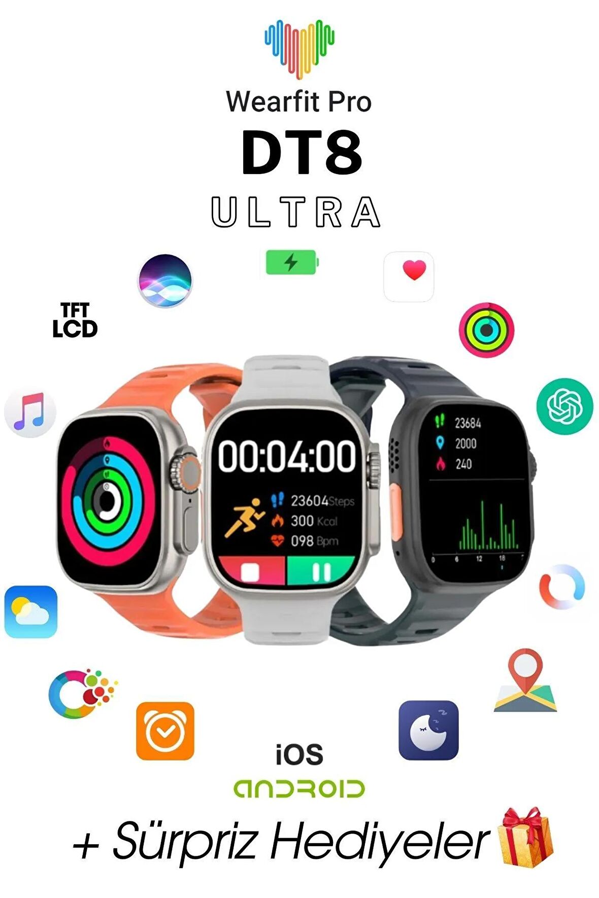 WEARFİT DT 8 ULTRA Akıllı Kol Saati 49mm TFT Ekran