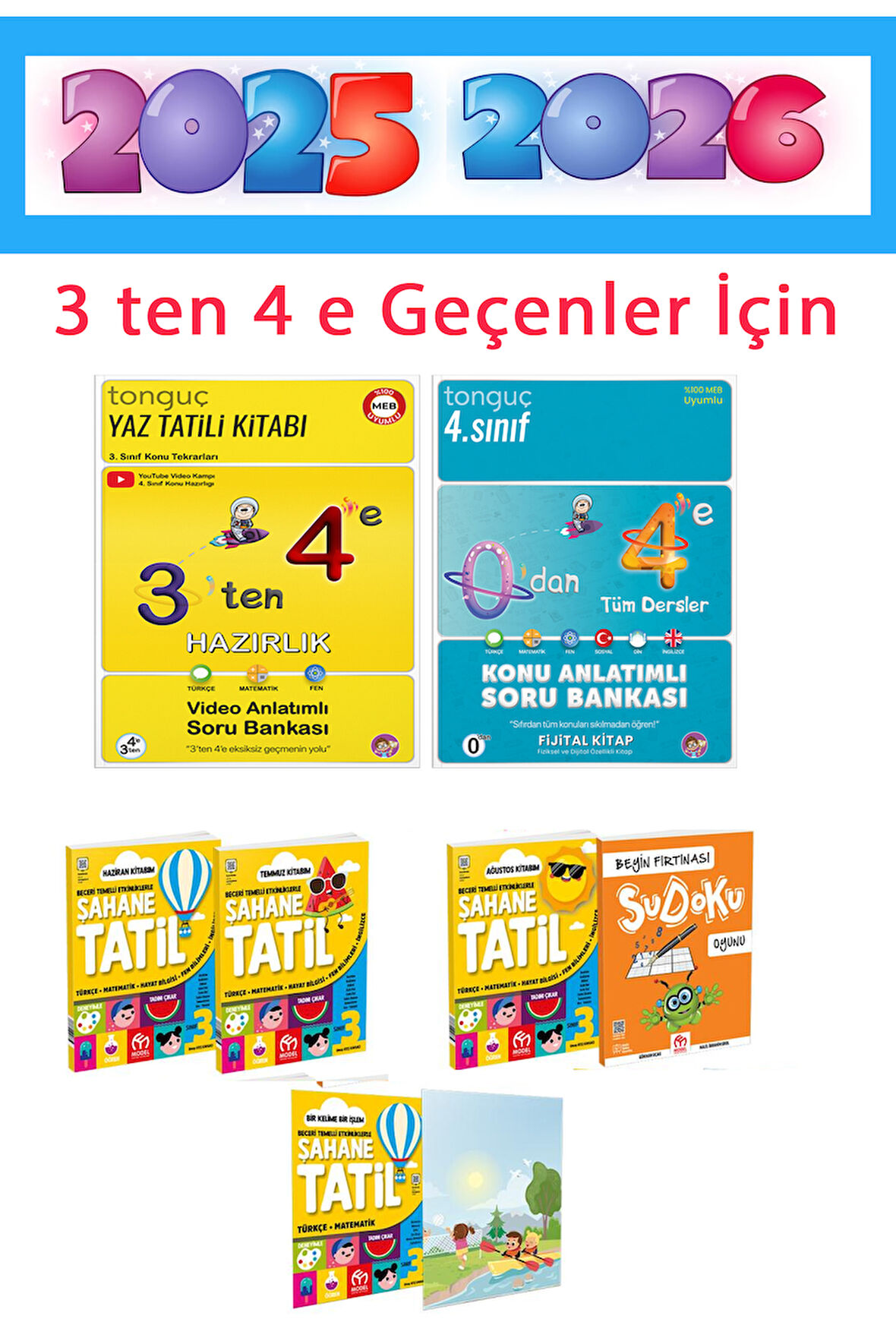 Tonguç Akademi 3. Sınıf Yaz Tatili Seti + 3 ten 4 e Hazırlık SETİ