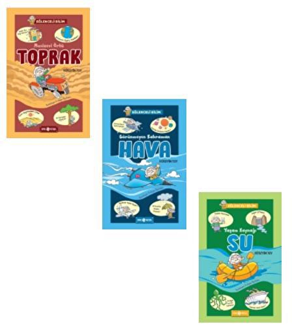 Genç Hayat Eğlenceli Bilim Seti 3 Kitap - Toprak + Hava + Su