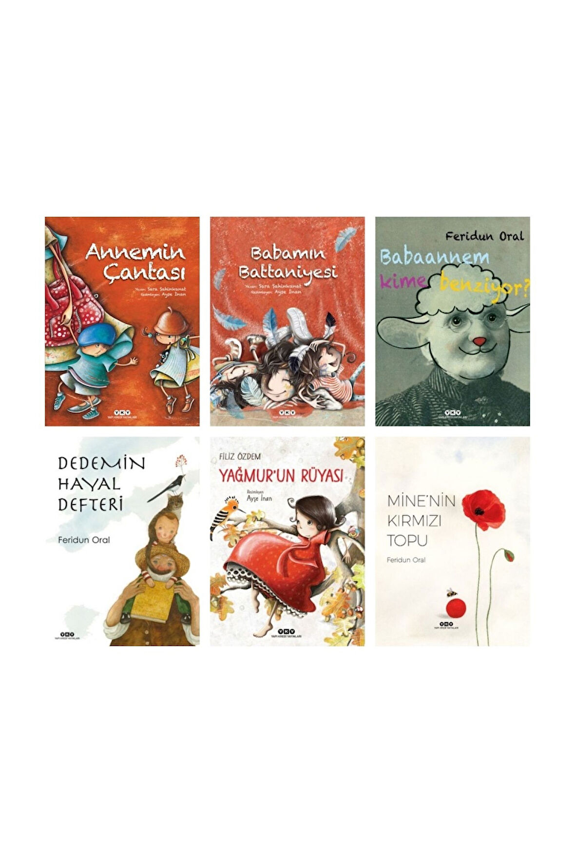 3-8 Yaş Sara Şahinkanat Feridun Oral ve Filiz Özdem'in 6lı Kitap Seti (Karton Kapak)