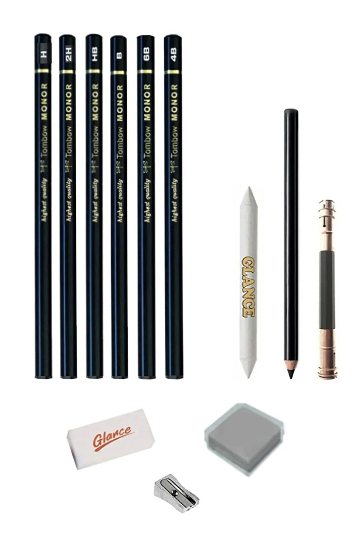 Tombow Monor Dereceli Kalemi 12 Parça Çizim Eskiz Seti