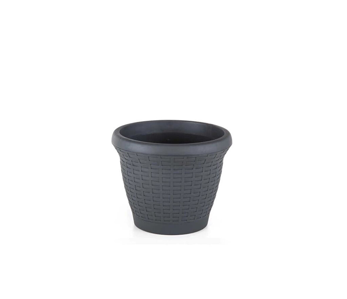 Omnipazar SO-HS01 Plastik Hasır Desenli Dekoratif Saksı 3.3 Litre No 1