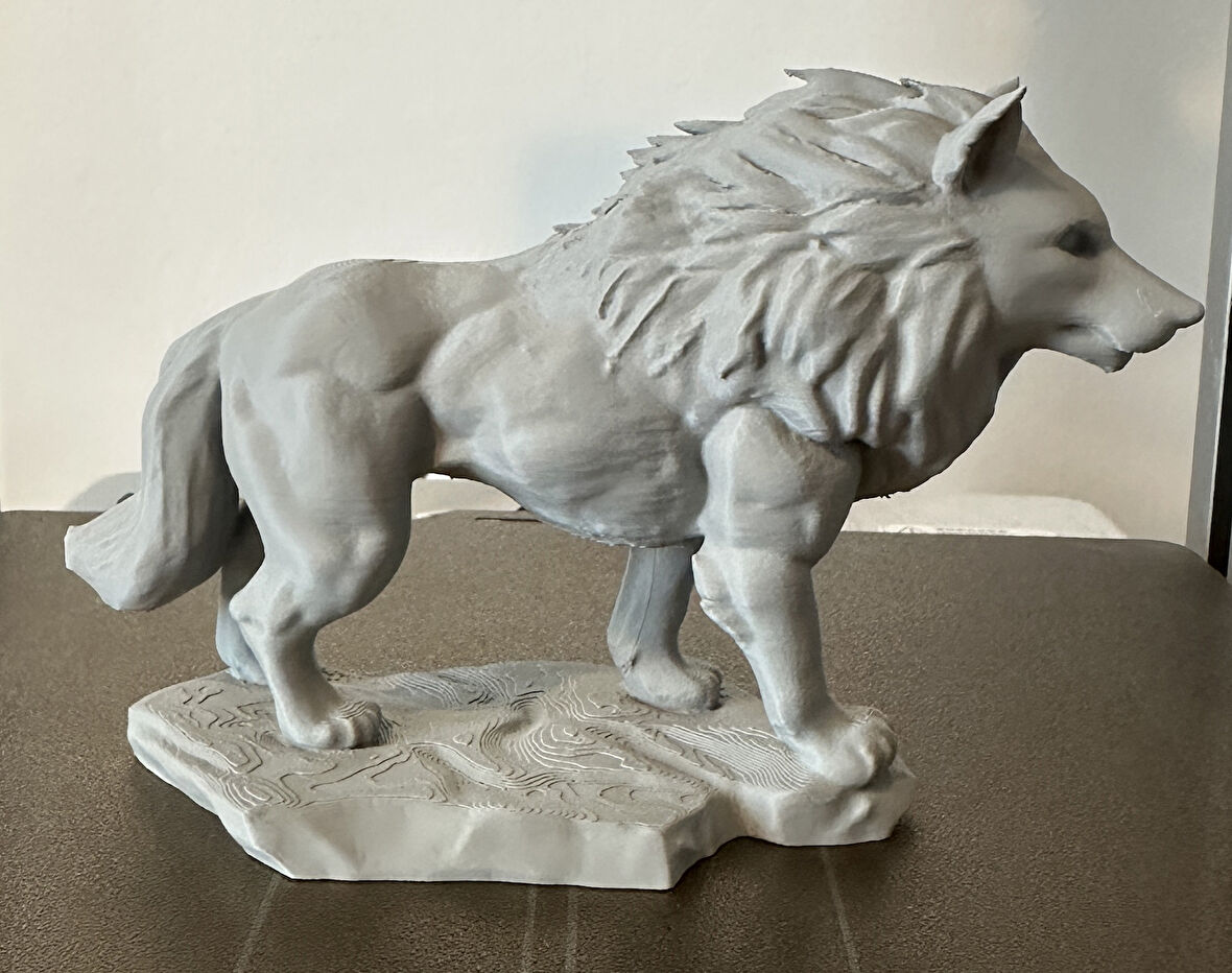 Büyük Kurt Figür Masa Decor Dekoratif Fİgür Gri Renk  17cm