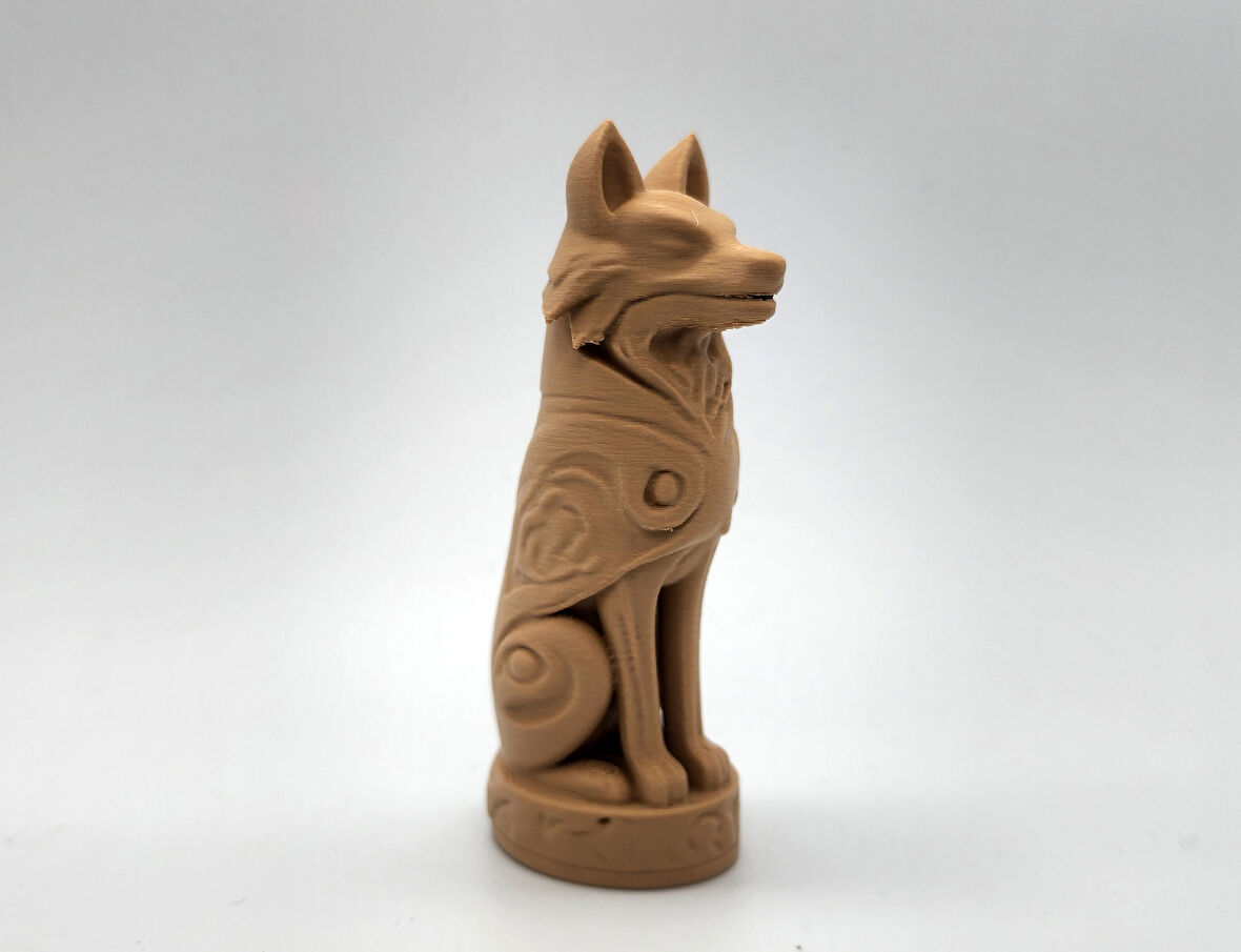 Ahşap Katkılı PLa Kurt Fİgürü 12CM