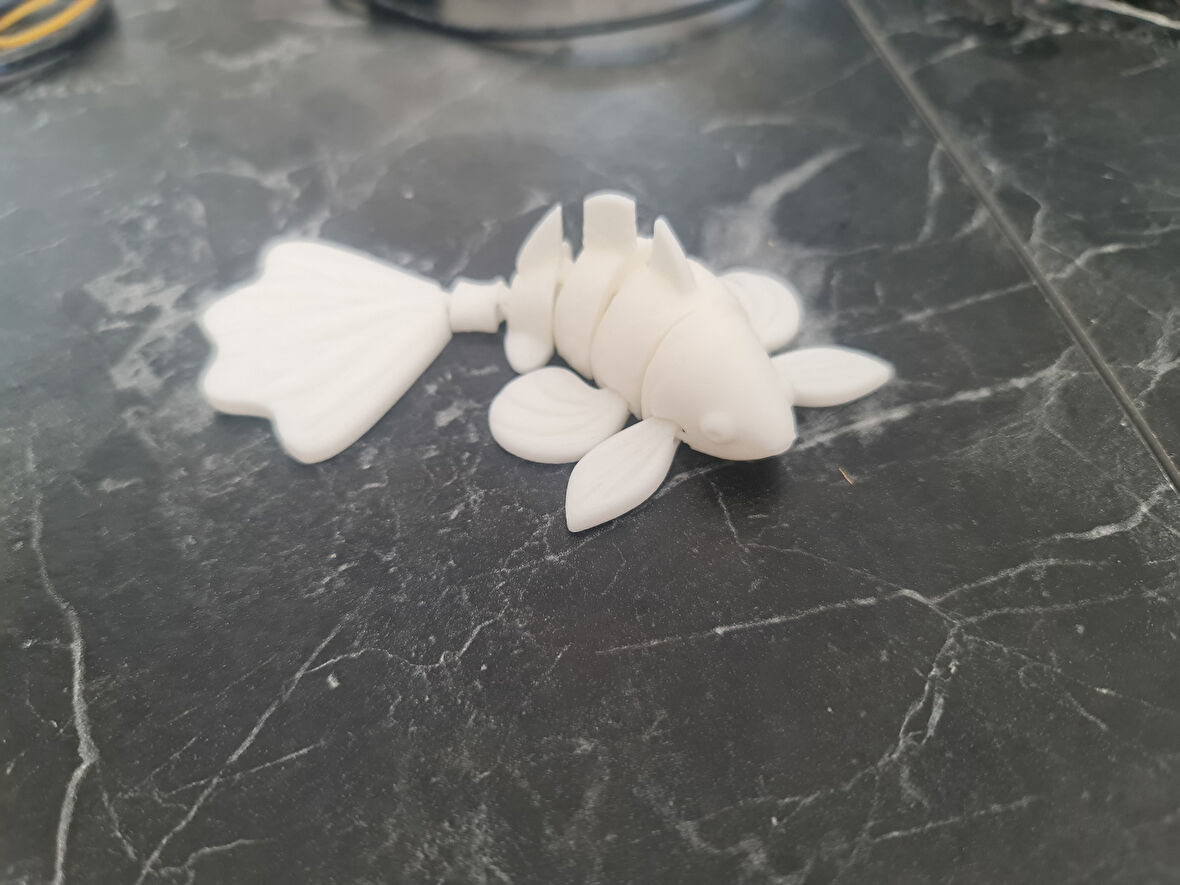 Doğal PLA Malzeme Altın Balığı Beyaz Renk 10CM Hareketli Oyuncak