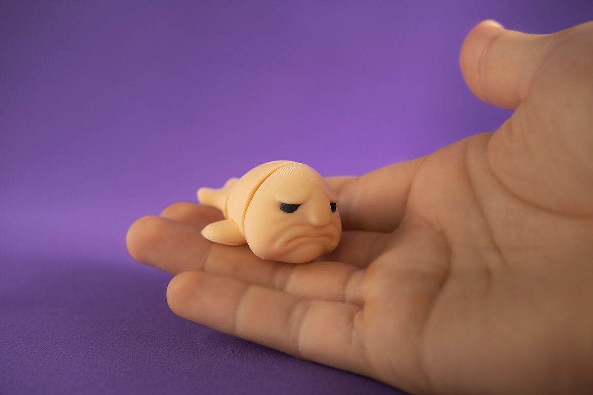 Minik Çirkin Balık 6 CM Doğal Malzeme Oyuncak Bej Renk