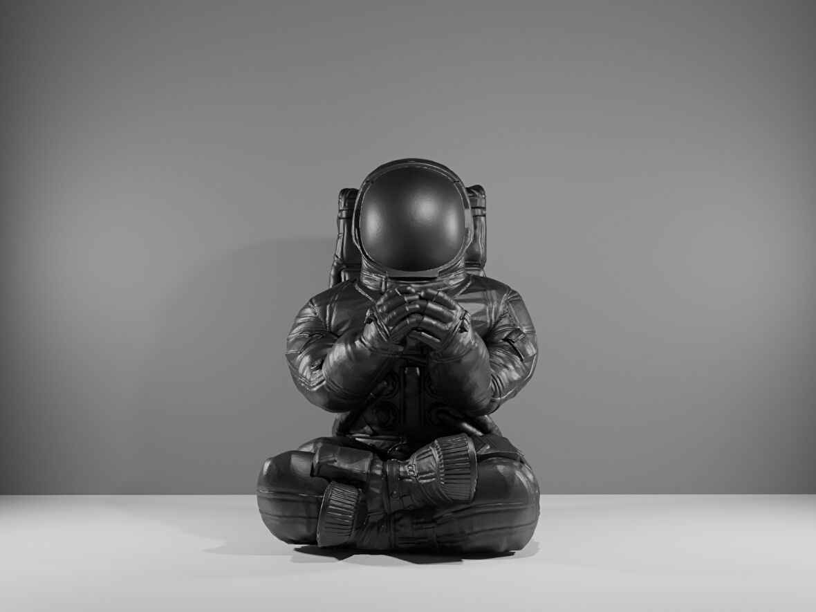 Oturan Astronot Uzay KArbon Malzeme Fİgur 13CM